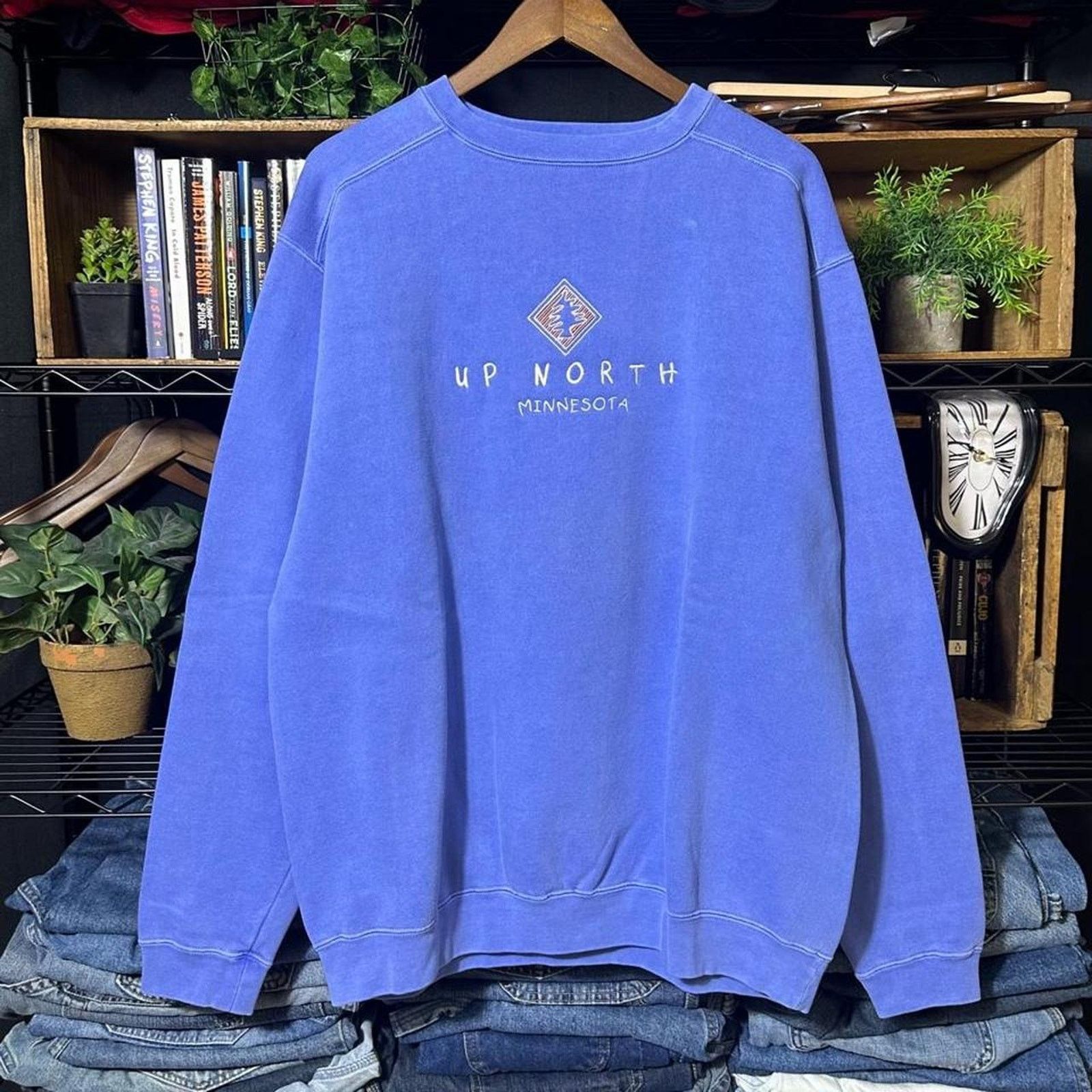 Authentic Pigment Vintage 90s Up North Minnesota Crewneck Large Sweatshirt Size US L / EU 52-54 / 3 - 1 Thumbnail