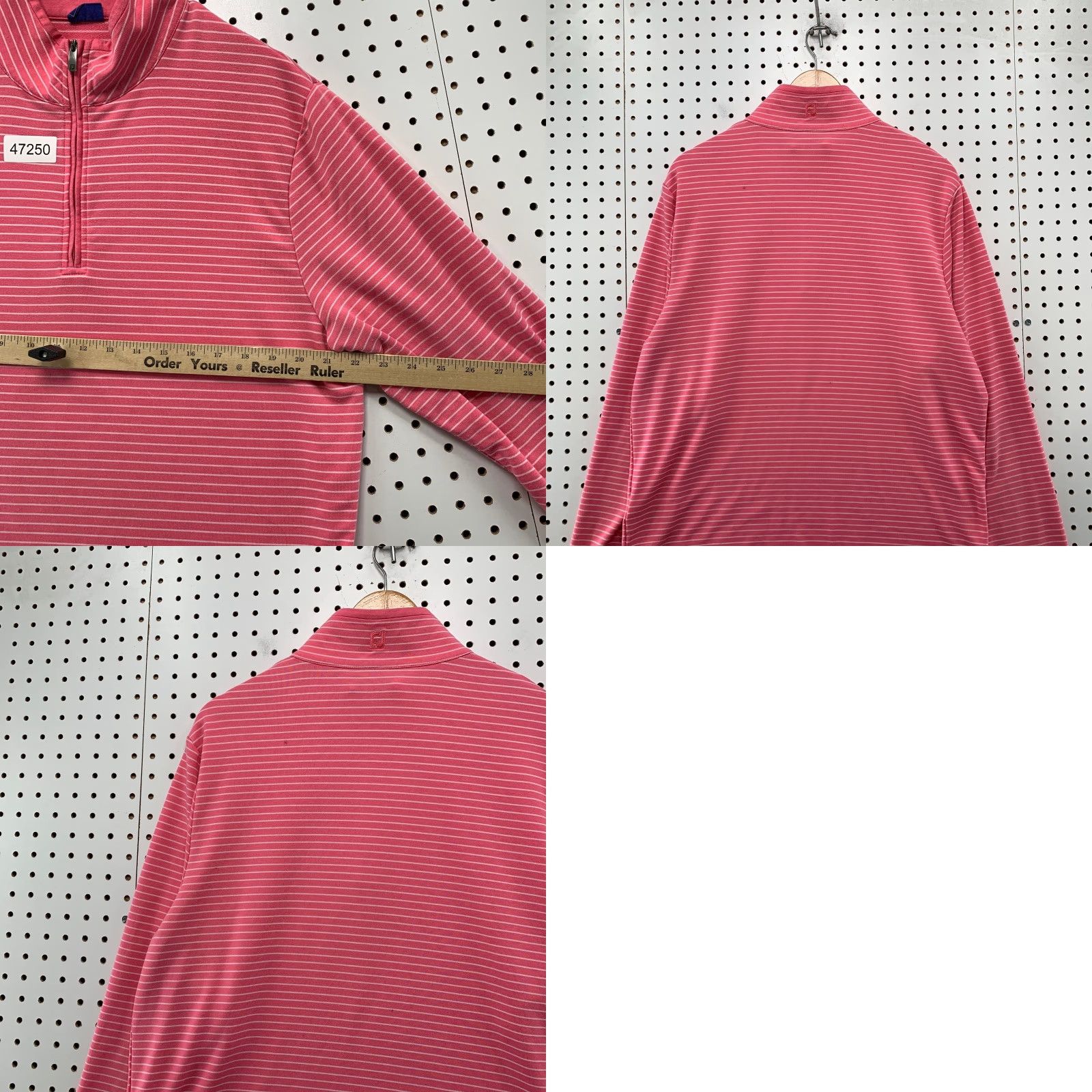 Footjoy FootJoy FJ 1/4 Zip Sweatshirt Mens M Pink Striped Fleece Golf Preppy Size US M / EU 48-50 / 2 - 9 Thumbnail