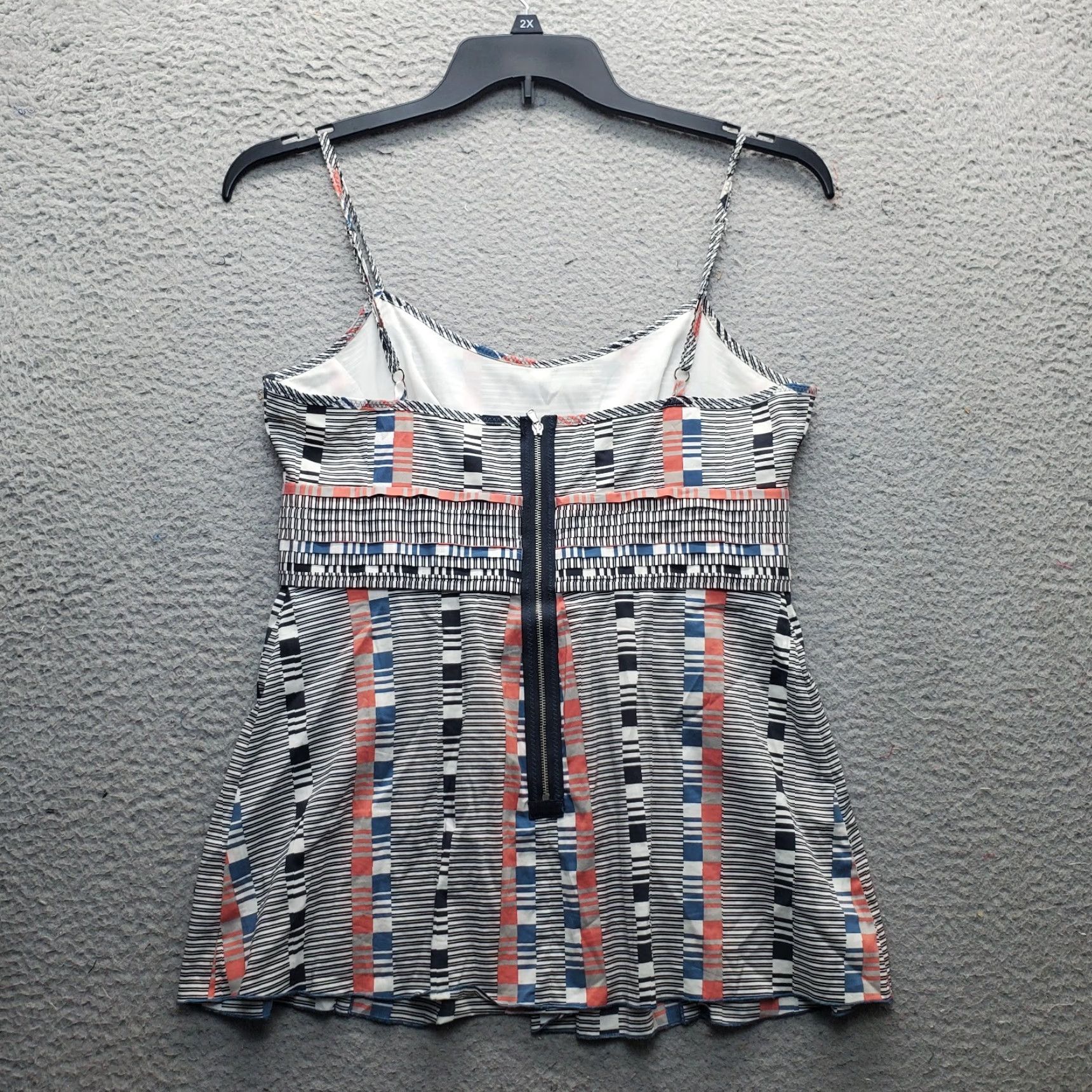 Bcbgmaxazria BCBGMAXAZRIA Tank Top Womens M Multicolor Striped Spaghetti Straps Back Zip Shirt Womens Size M Sleeveless Medium Multicolor Spaghetti Straps Back Zip Size M / US 6-8 / IT 42-44 - 2 Thumbnail