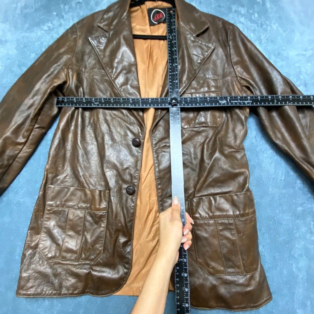 Vintage VINTAGE SKM Jacket Mens M Brown Leather Single Breasted Notch Lapel Pockets Lined Size US M / EU 48-50 / 2 - 6 Thumbnail