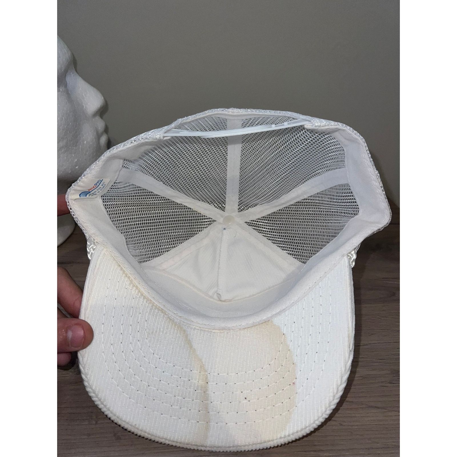 Vintage Vintage Continental Lime Inc. White Hat Headwear Corduroy Size ONE SIZE - 7 Thumbnail