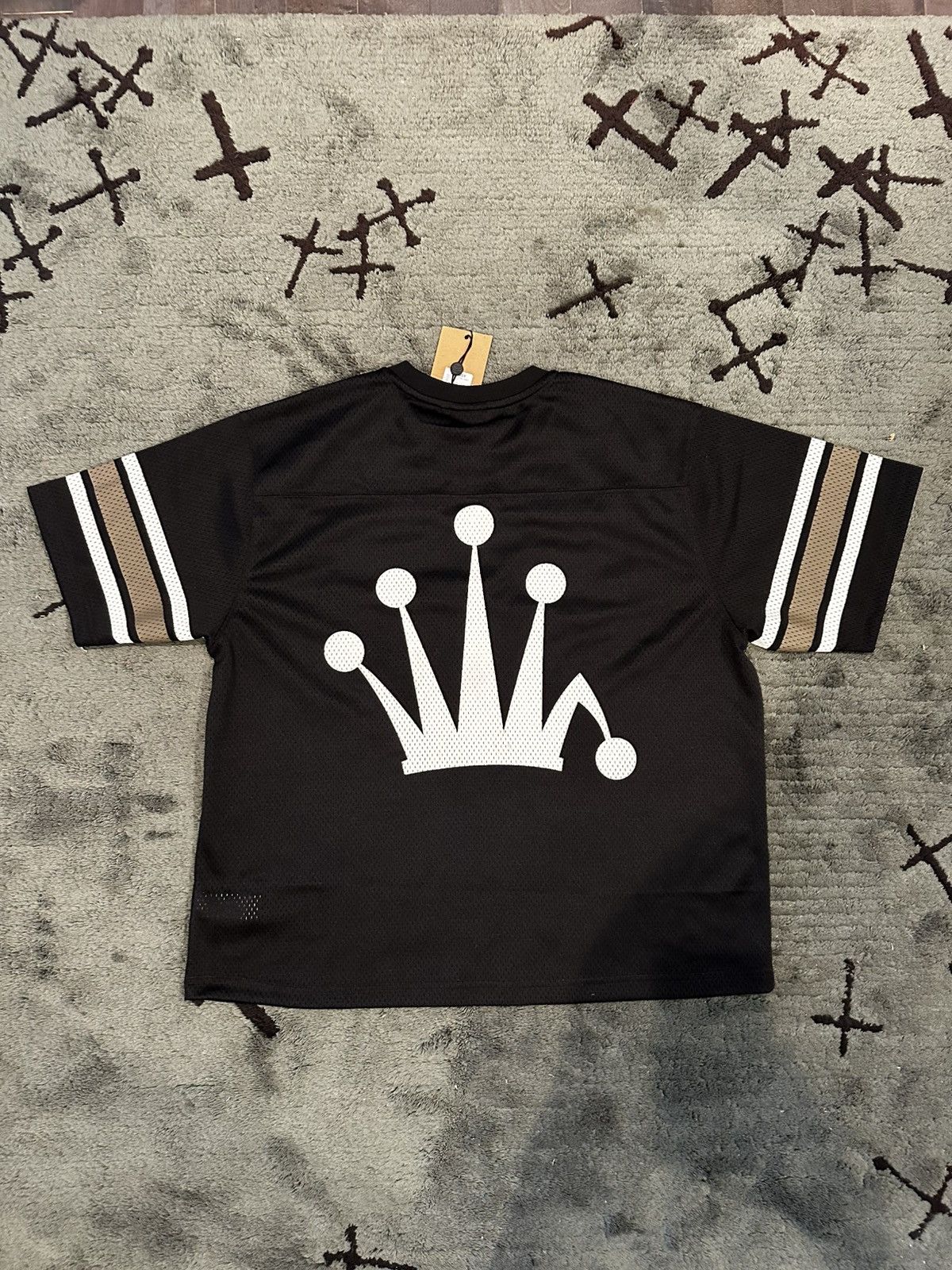 Stüssy MIXED PATTERN JERSEY SHIRT Stussy Football Mesh Logo Jersey in Black for Men | Lyst
