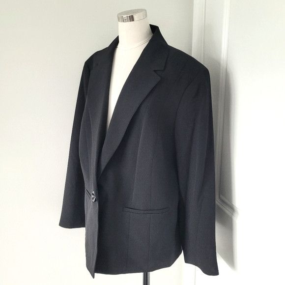Kasper Single Button Double Slit Pocket Long Slv Blazer Sz 20W Work Size 3XL / US 20-22 - 10 Thumbnail