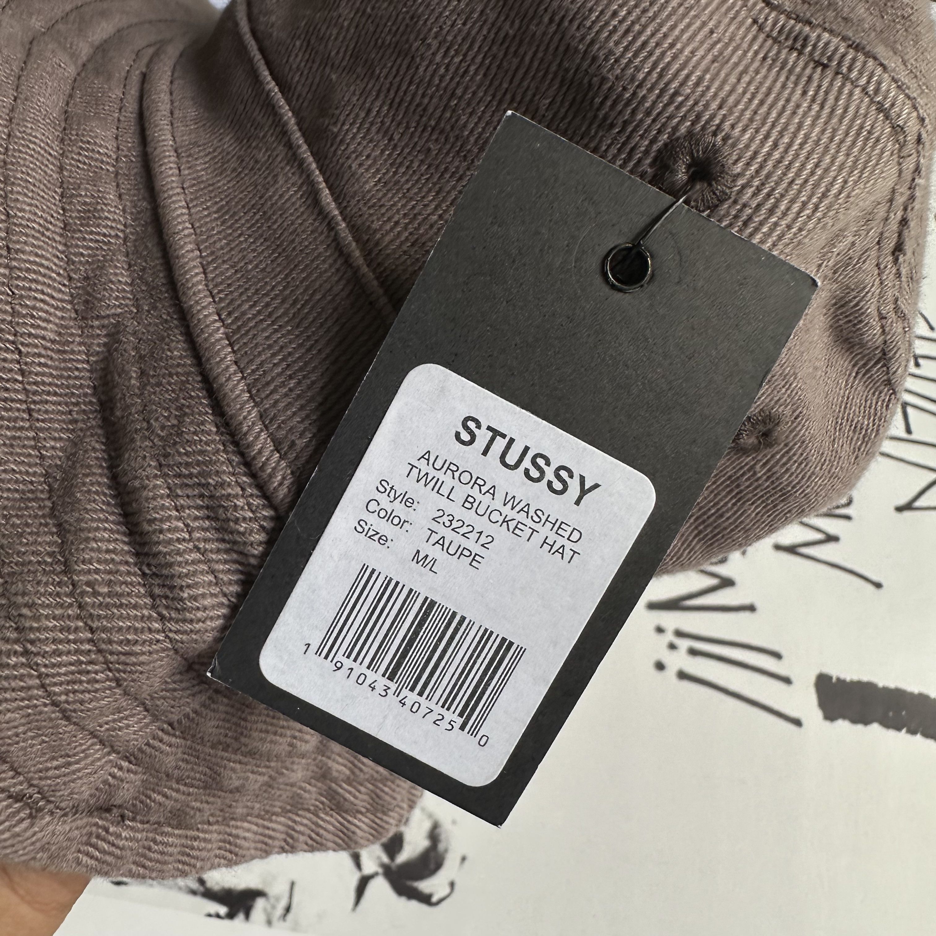 Stussy STUSSY AURORA WASHED TWILL BUCKET HAT M/L TAUPE Size ONE SIZE - 6 Thumbnail
