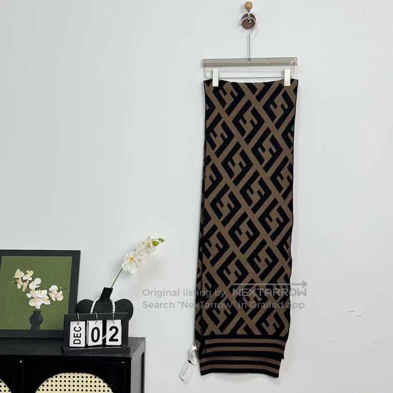Fendi Fendi size 190x35cm Classic Big Logo Double F Monogrammed S Size ONE SIZE - 2 Thumbnail