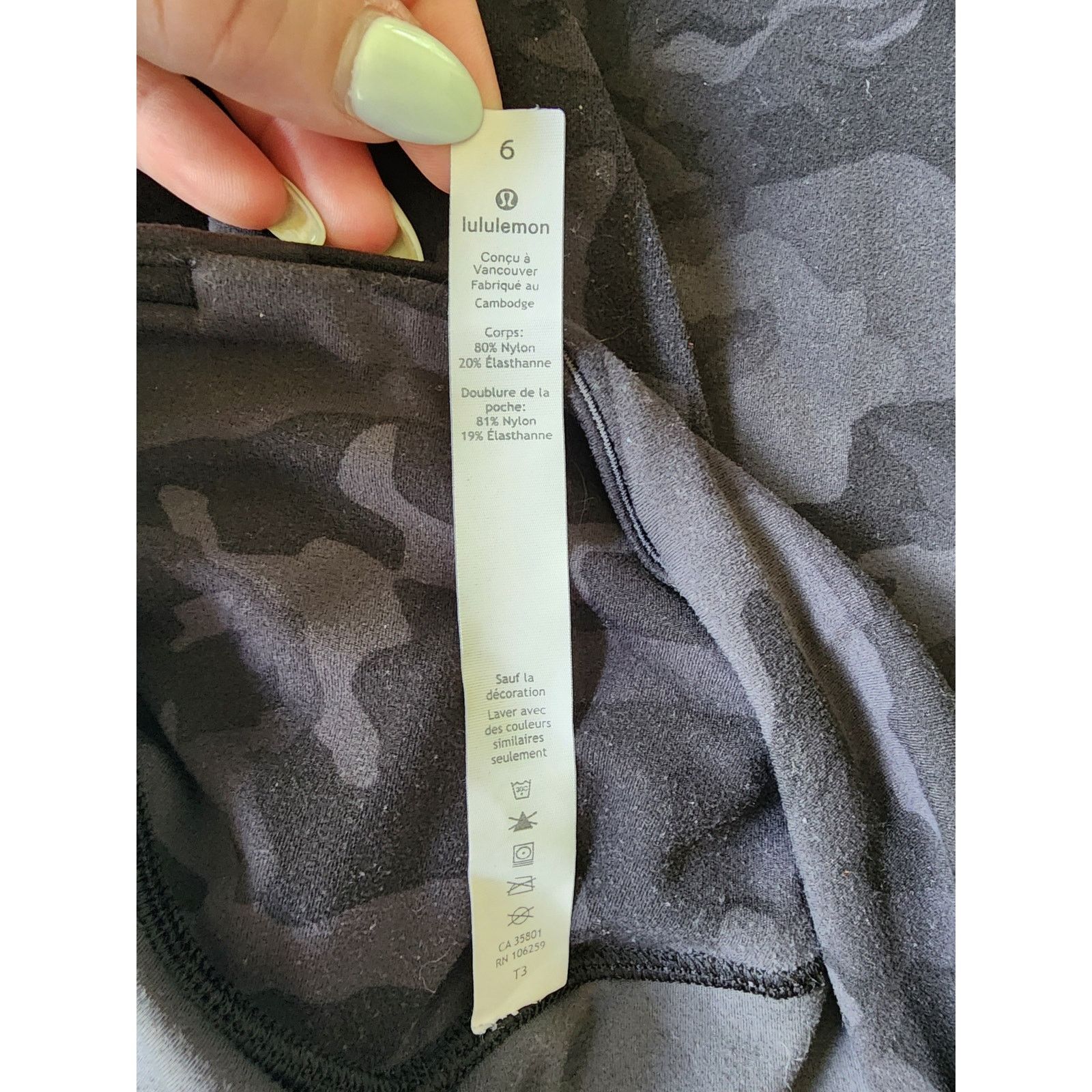 Lululemon Lululemon Athletica Gray Camo Leggings womens 6 Size 28" / US 6 / IT 42 - 4 Thumbnail