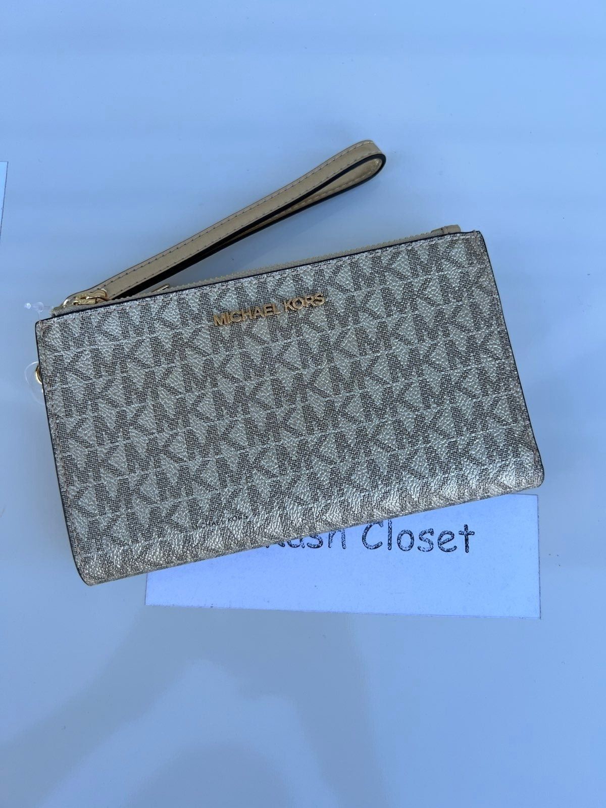 Michael Kors Double Zip Wristlet Large Wallet MK Signature