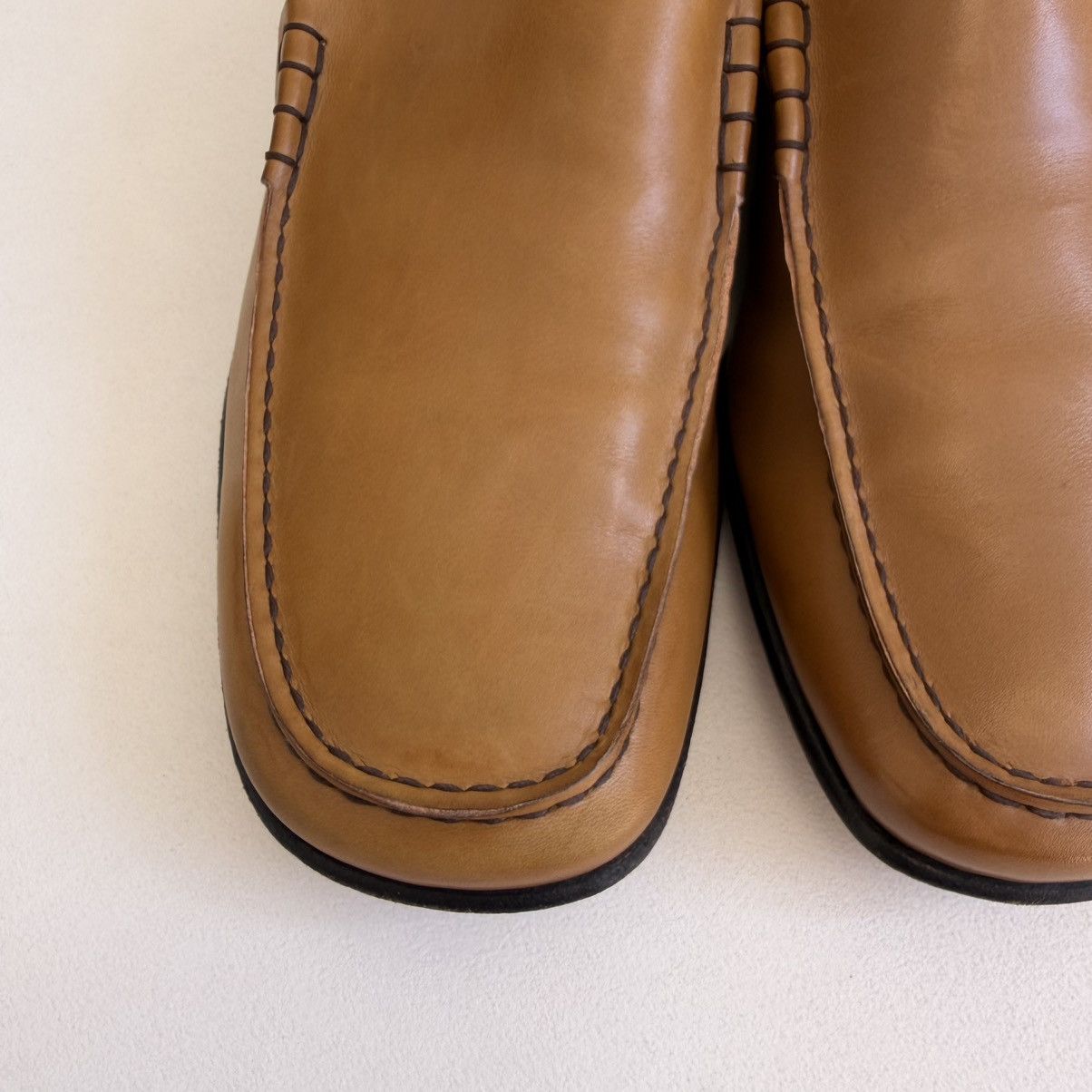 Prada Tan Leather ‘Square Toe’ Loafers Size US 8.5 / EU 41-42 - 9 Thumbnail