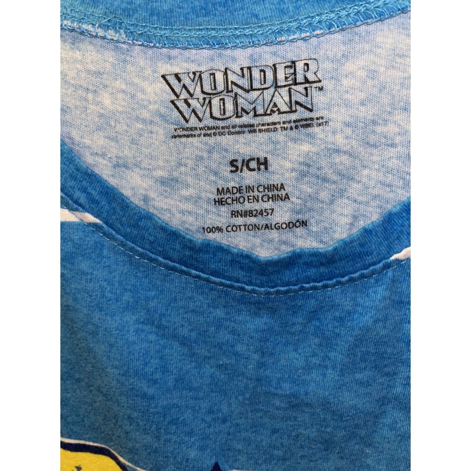 DC Comics VINTAGE Wonder Woman Tank Top Women Small Sleeveless Shirt Blue Striped DC Comics Superhero Size S / US 4 / IT 40 - 4 Thumbnail