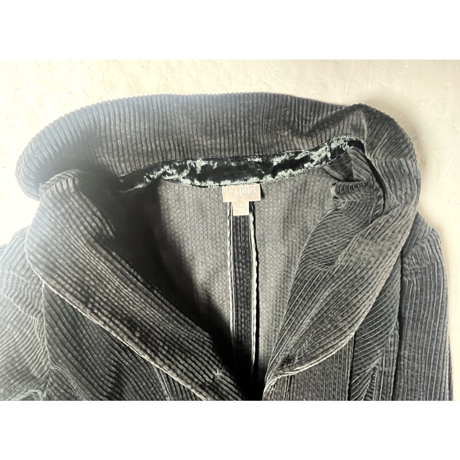 J. Jill J.Jill Corduroy Jacket Blazer Black Velvet Trim Three Buttons Women's S Black Women's Small Jacket Size S / US 4 / IT 40 - 6 Thumbnail