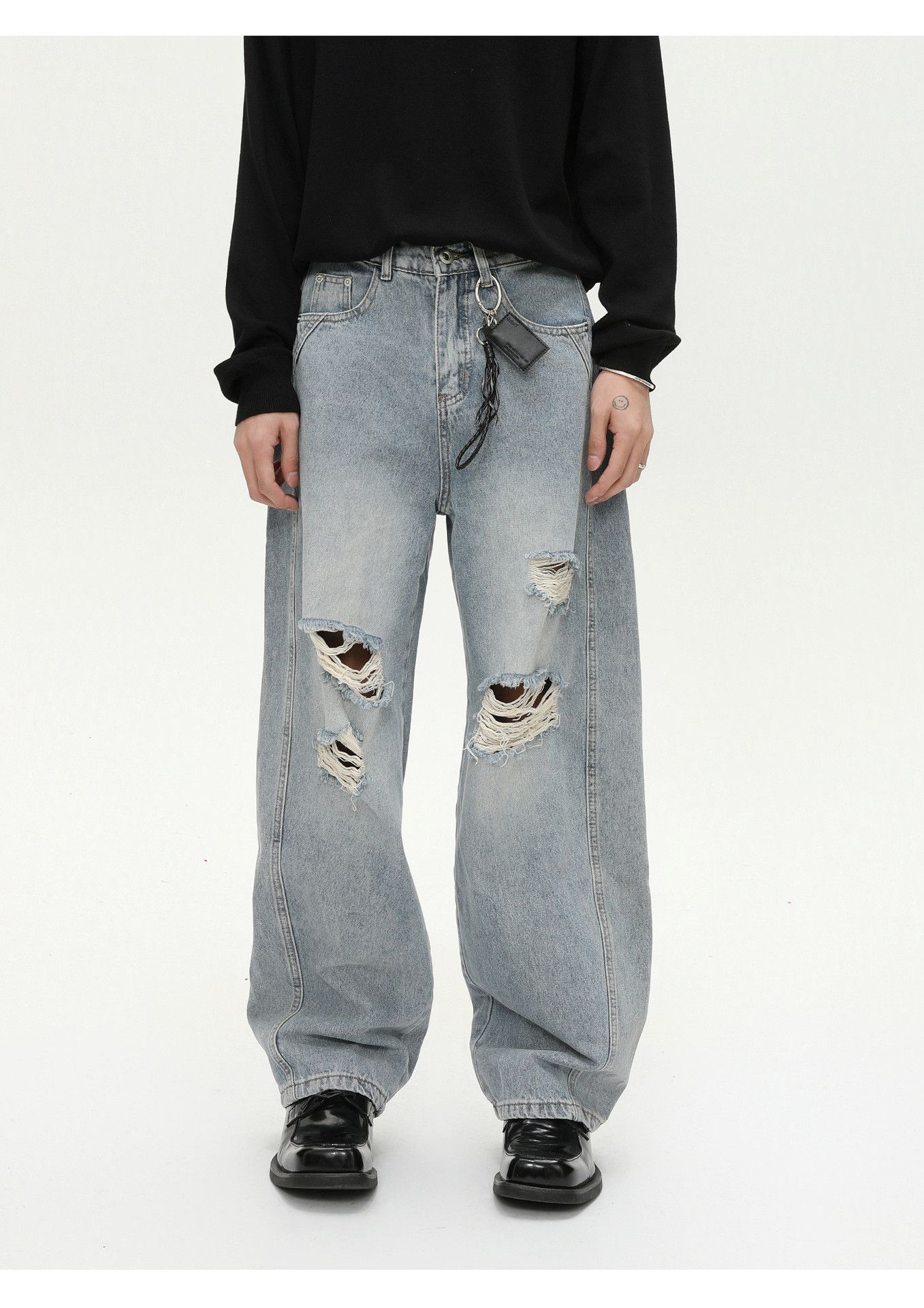 Vintage Men's American Distressed Casual Loose Ripped Scimitar Jeans Size US 32 / EU 48 - 1 Thumbnail