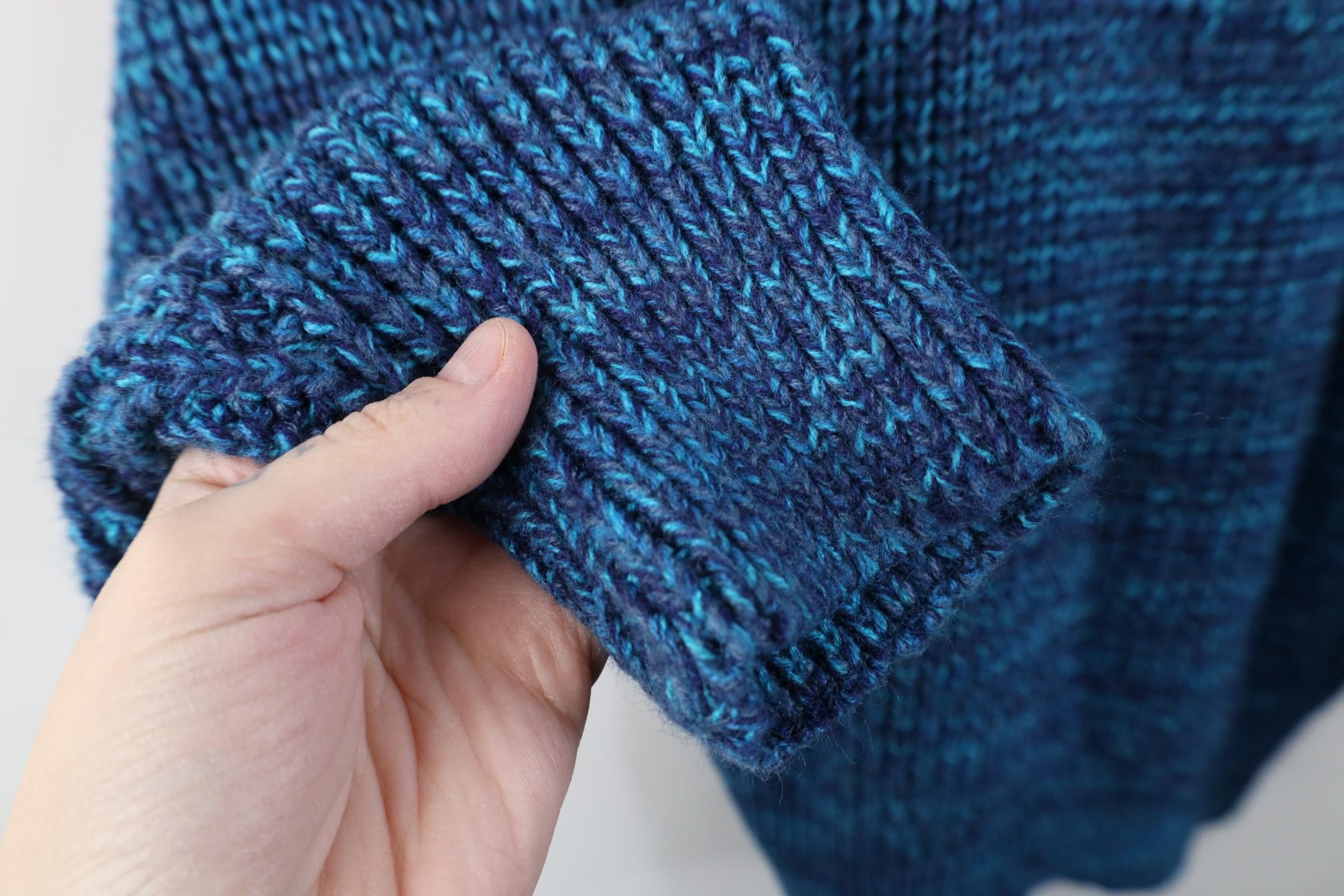 Vintage Vintage 90s Streetwear Ribbed Knit Crewneck Sweater Blue Size US L / EU 52-54 / 3 - 5 Thumbnail