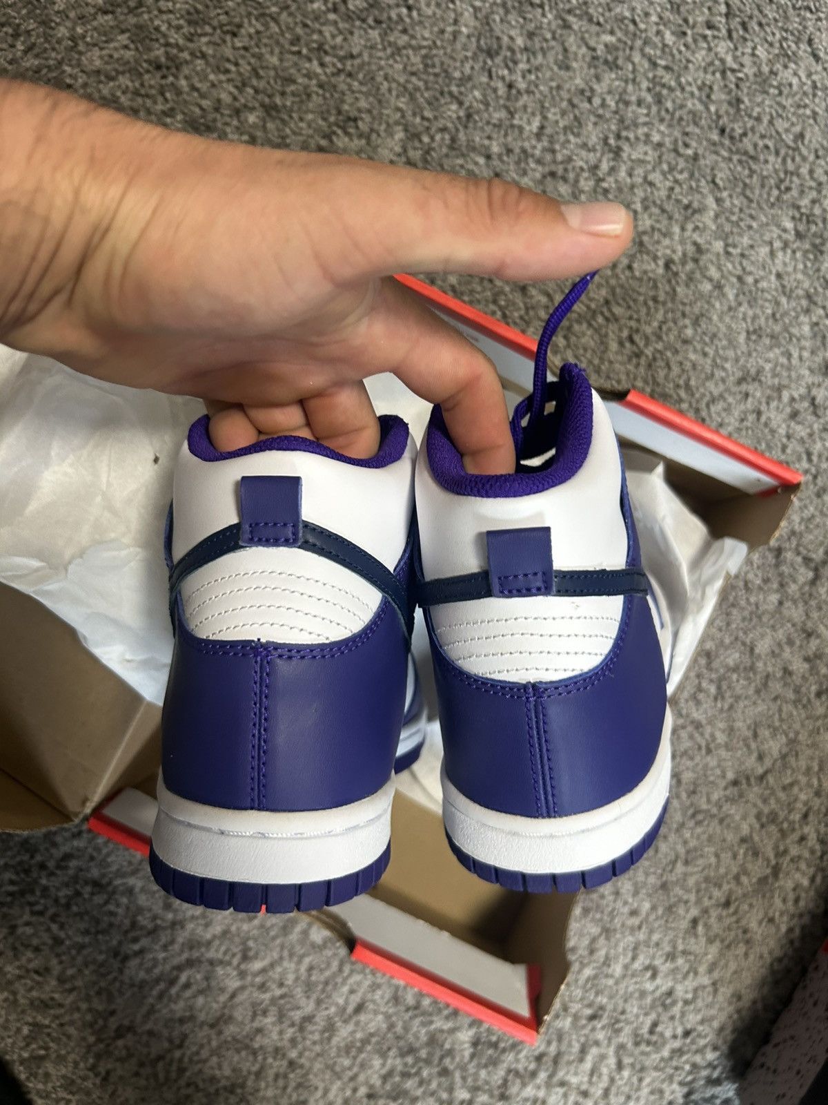 Nike Nike Dunk High Electro Purple Midnight Navy (GS) Size US 4.5 / IT 34.5 - 5 Thumbnail