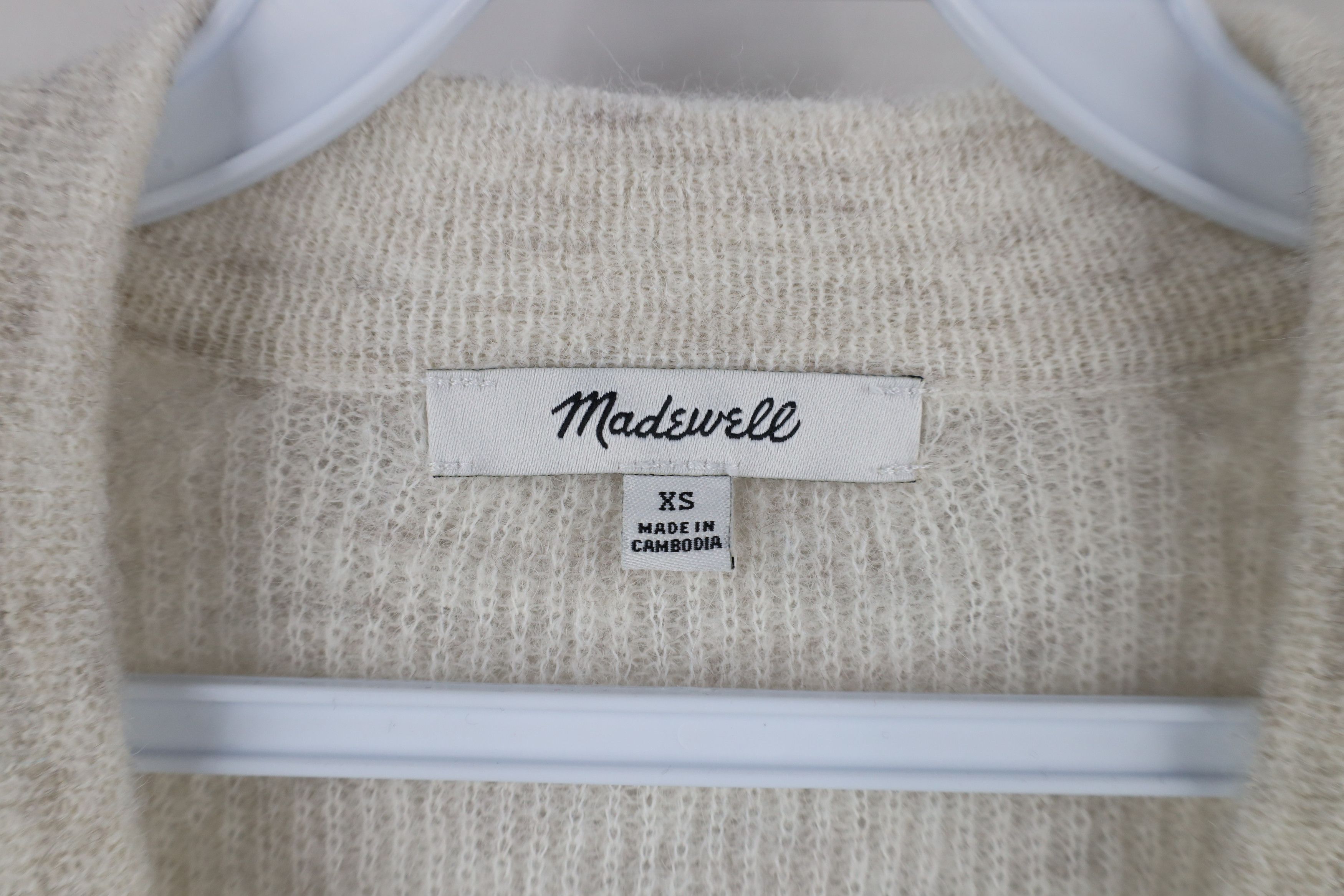 Madewell × Vintage Madewell Soft Ribbed Alpaca Wool Knit V-Neck Sweater Gray Size XS / US 0-2 / IT 36-38 - 4 Thumbnail