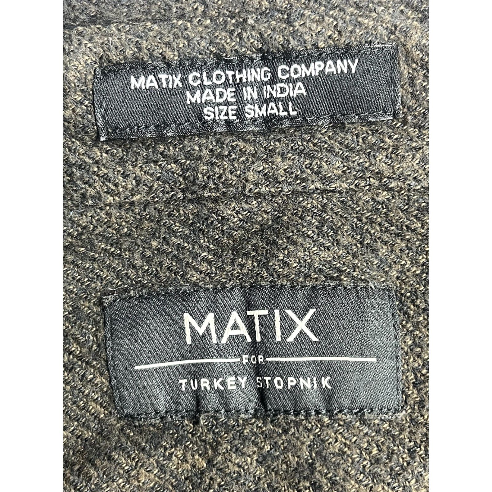 Vintage Matix Button-Up Shirt Flannel 100% Cotton Long Sleeve Brown Men's Small Size US S / EU 44-46 / 1 - 6 Thumbnail