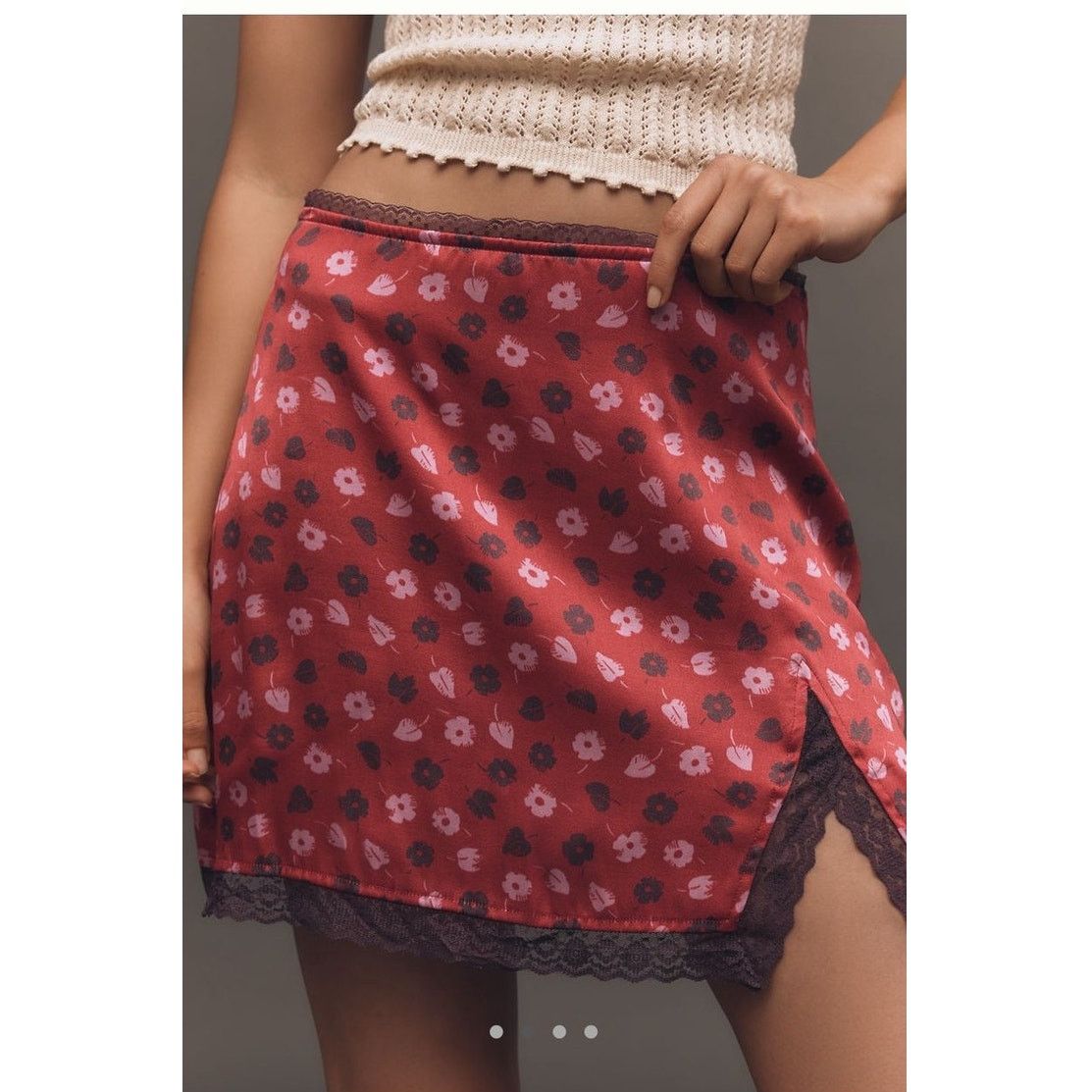 Anthropologie NWT Anthropologie Maeve Lace-Trim Mini Slip Skirt Size 32" / US 10 / IT 46 - 2 Thumbnail