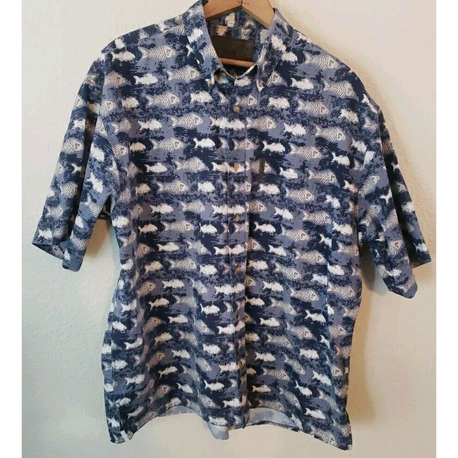 North River Outfitters North River Skelton Fish Fishing CASUAL Shirt Size LARGE? Size US L / EU 52-54 / 3 - 1 Thumbnail