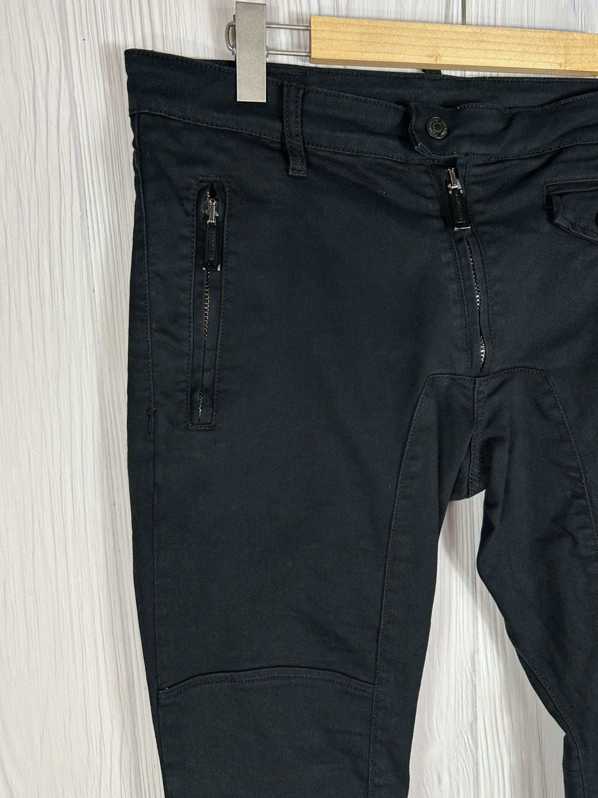 Dsquared2 DSQUARED2 Black Slim Jean Size 50 Biker Style Zip Details Size US 34 / EU 50 - 4 Thumbnail