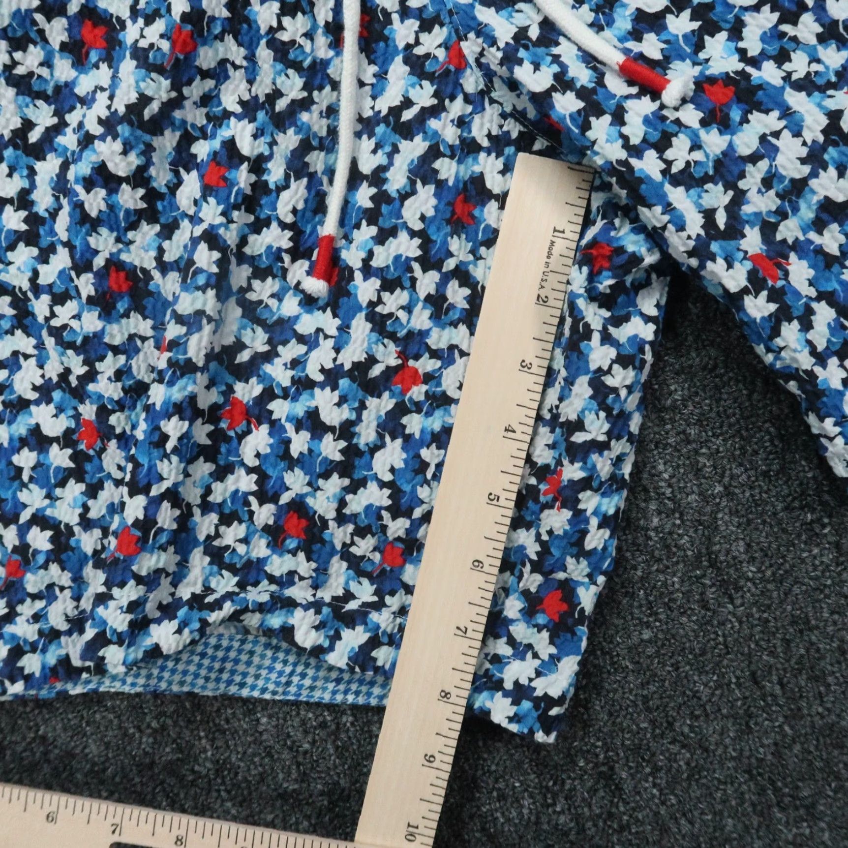 Robert Graham Robert Graham Shorts Mens 36 White Blue Floral Seersucker Drawstring Chino Regular Breathable Lightweight Pocketed 8in Inseam Vintage N/A Size US 36 / EU 52 - 7 Thumbnail
