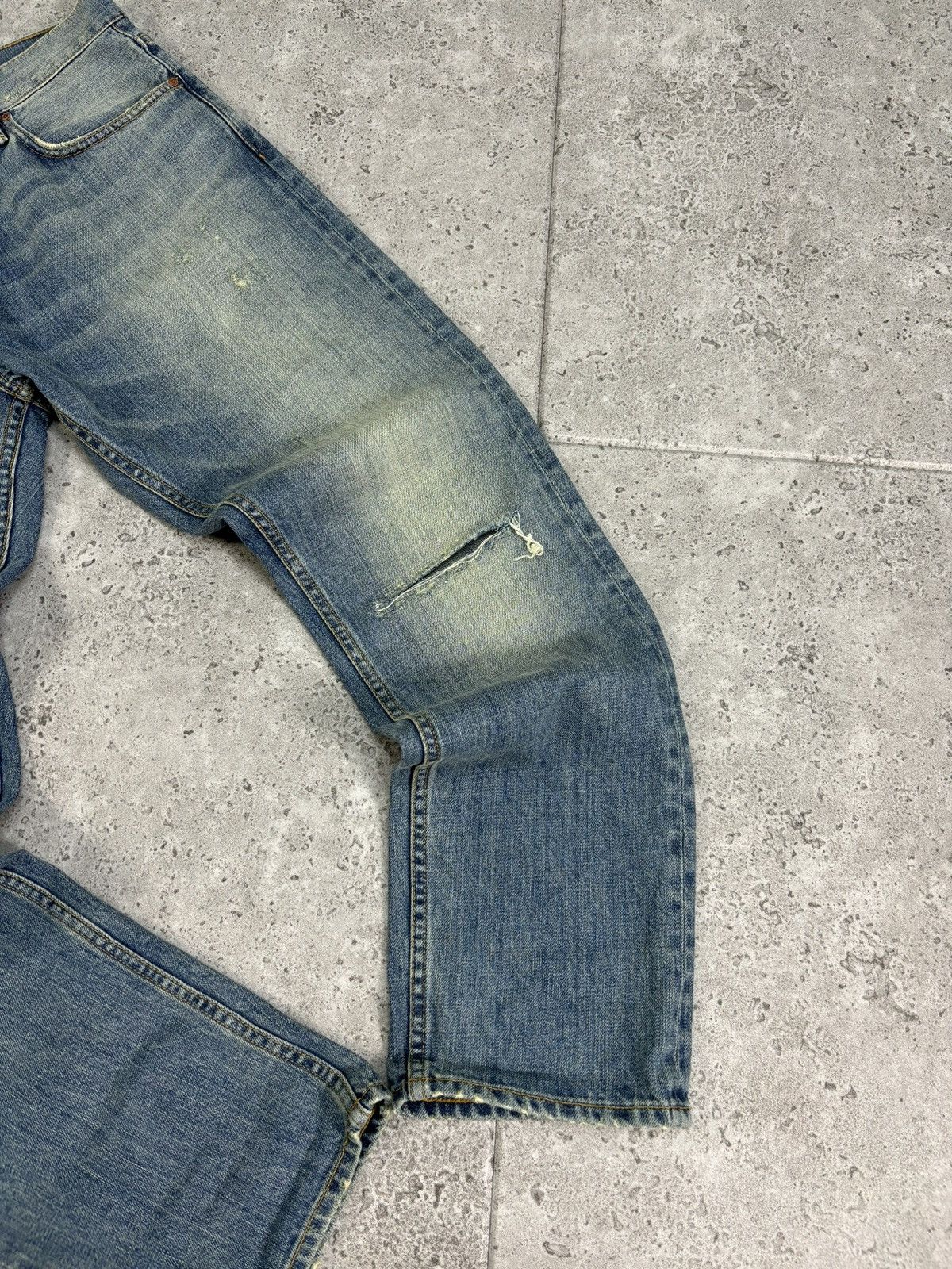 Allsaints × Japanese Brand All Saints Distressed Faded Knee Denim Jeans Pants 00s Y2K Size US 32 / EU 48 - 2 Thumbnail