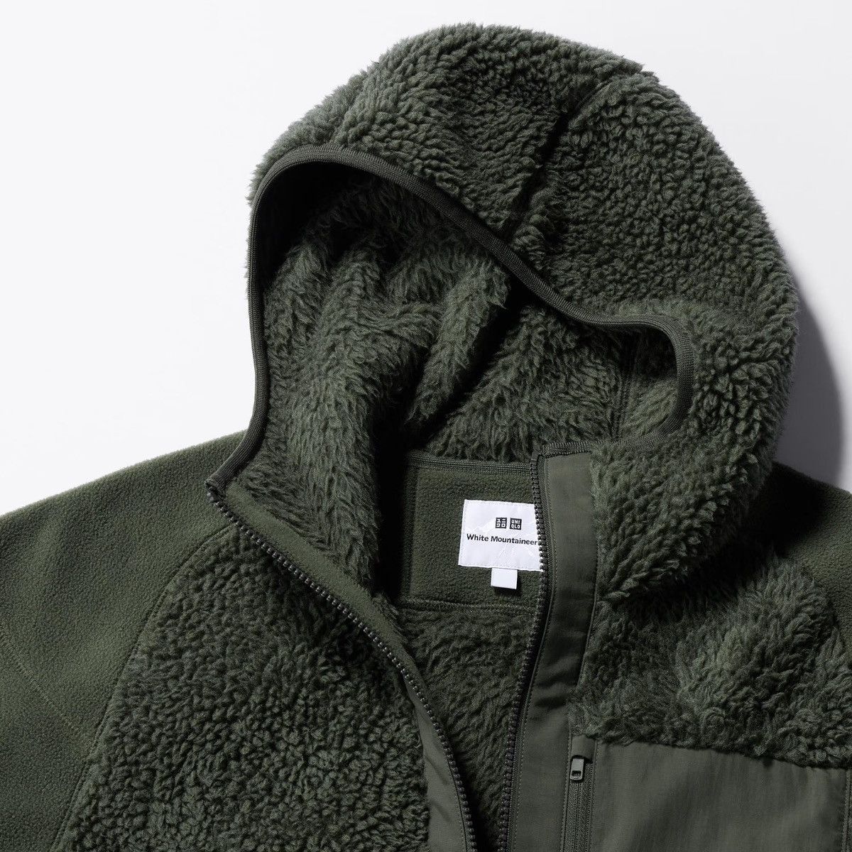 Uniqlo × White Mountaineering Medium Olive Fleece Long-Sleeve Hoodie Green Jacket Coat Size US M / EU 48-50 / 2 - 17 Thumbnail