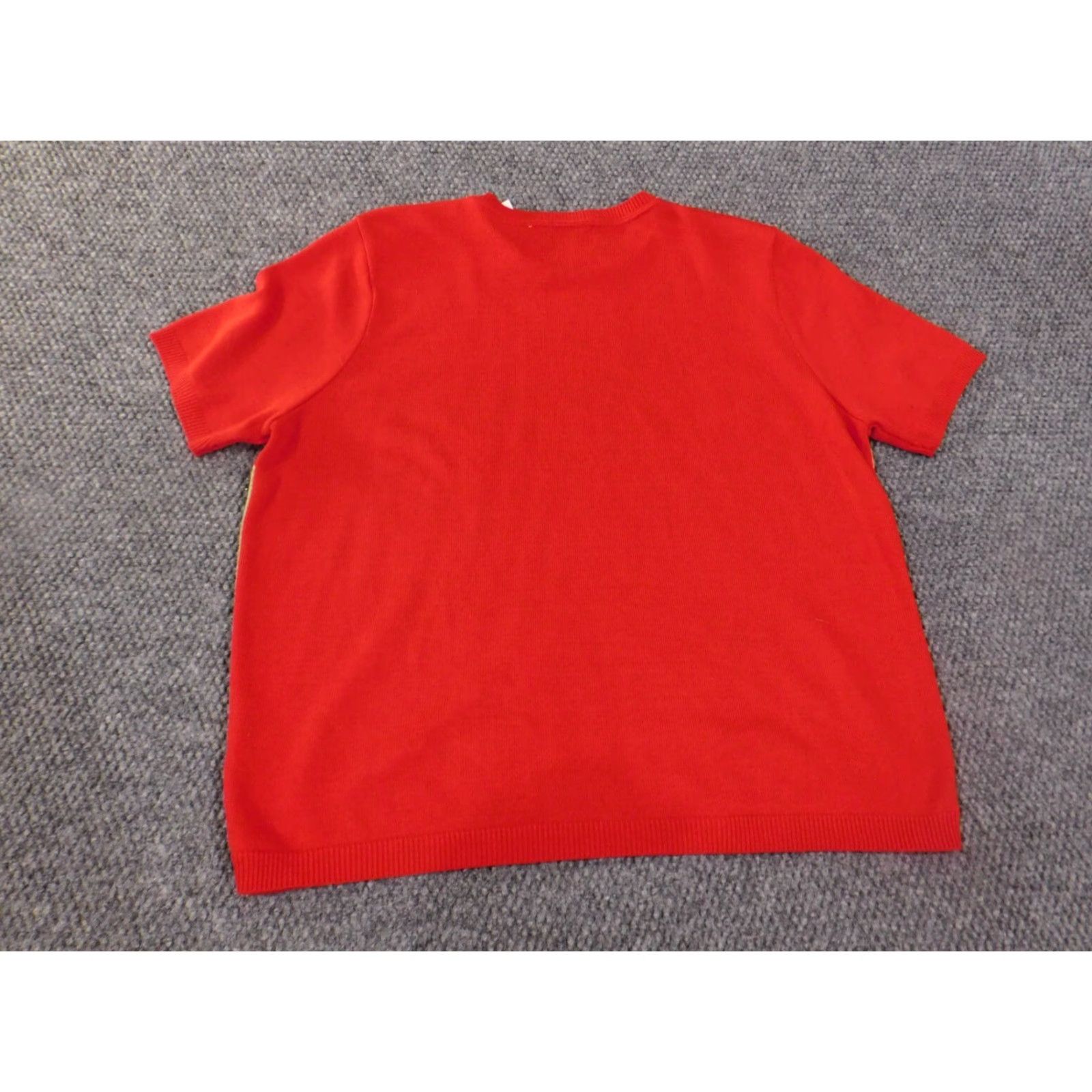 Vintage Alfred Dunner Sweater Women's XL Red Pullover Crewneck Check Knit Acrylic Raglan Sleeve Modern Casual Knit Shirt Size XL / US 12-14 / IT 48-50 - 6 Thumbnail
