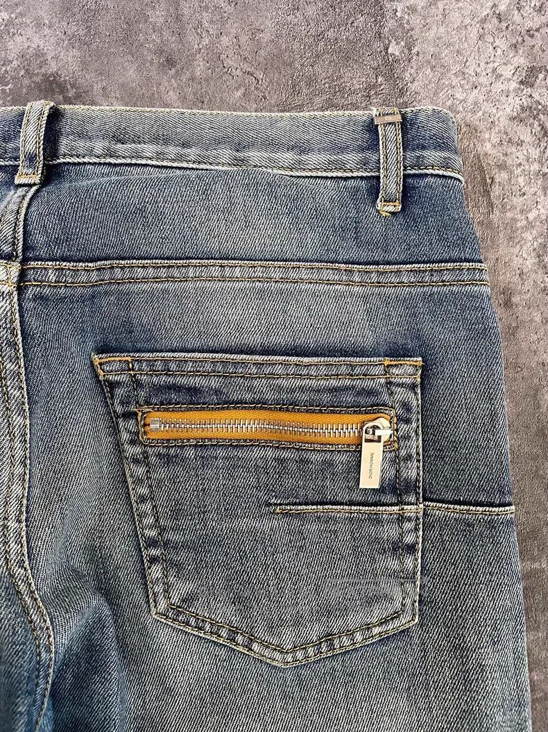 Dior Dior Light blue water-washed cat whisker back single zippe Size US 28 / EU 44 - 9 Thumbnail