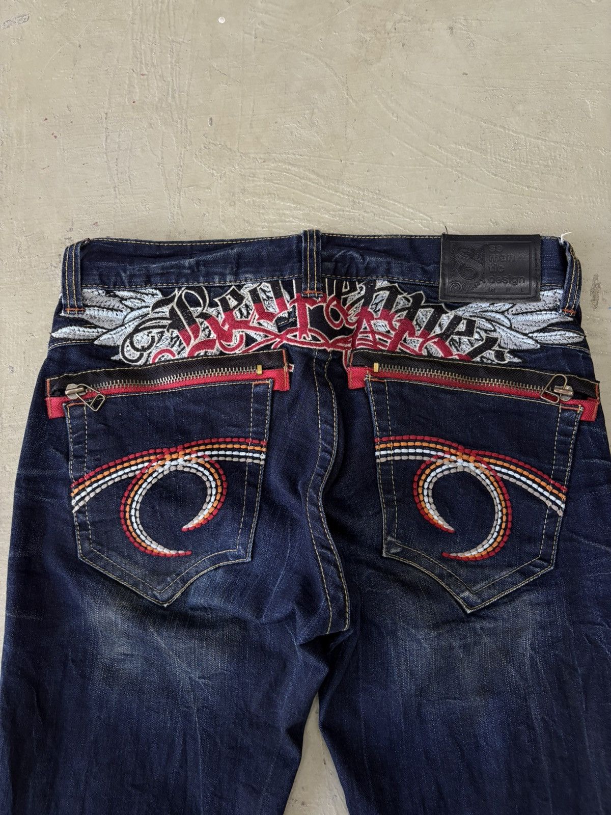 semantic design × red pepper denim Y2K Japanese Brand Semantic Design x Red pepper Jeans Acid Wash