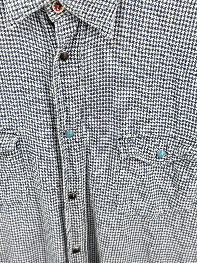 45rpm Indigo Houndstooth Eastern Pearl Snap Size US M / EU 48-50 / 2 - 3 Thumbnail