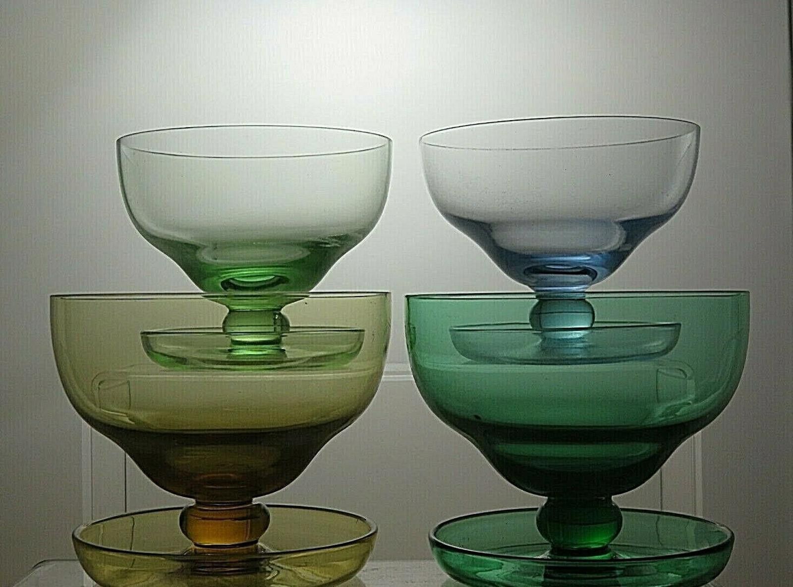 The Unbranded Brand Crystal Coloured Glass Sundae Dishes Set Of 4 Dessert Bowls Size ONE SIZE - 2 Thumbnail