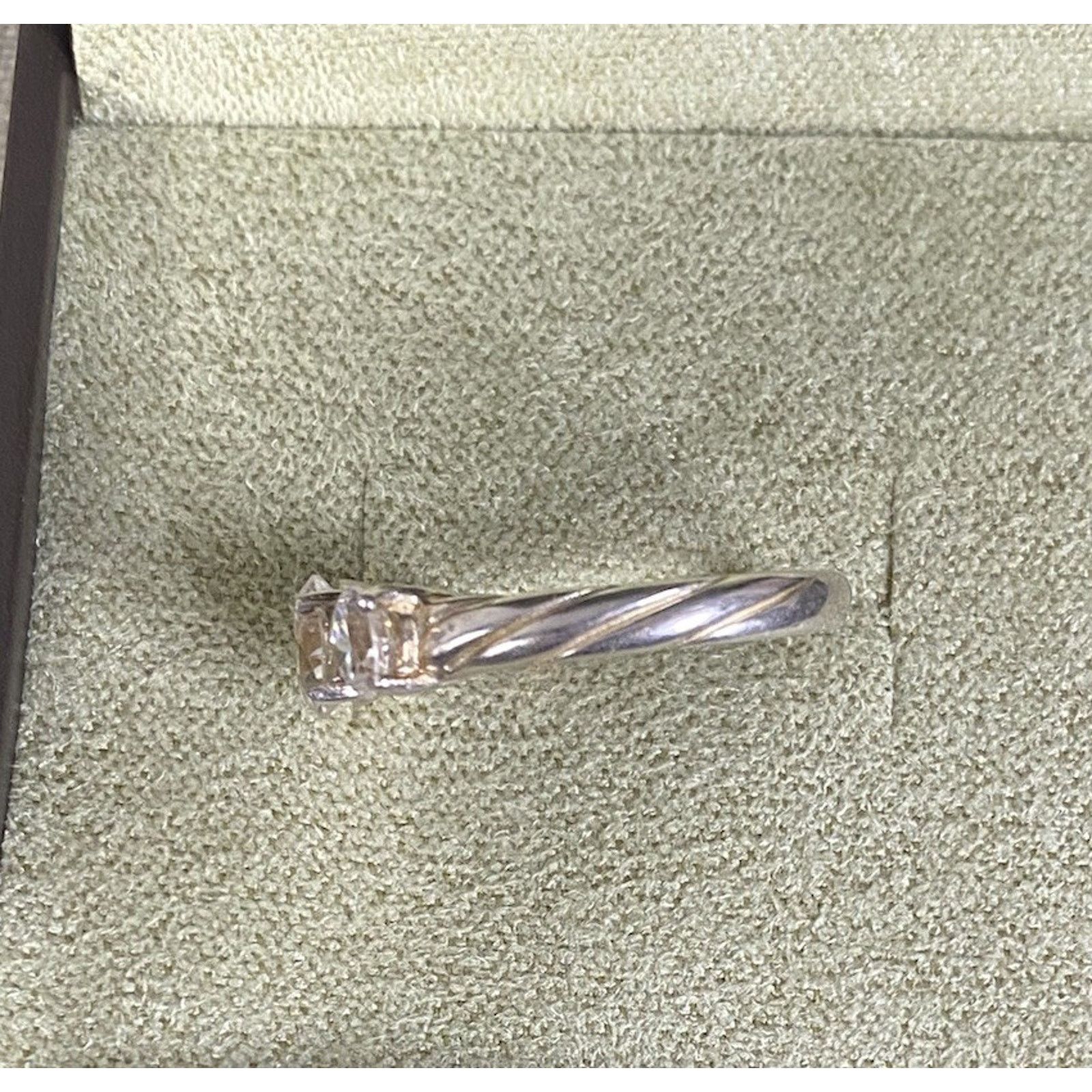 Sterling Silver NF stamp 925 Sterling Silver Round-Cut C Z Ring Size 7.25 Size ONE SIZE - 5 Thumbnail