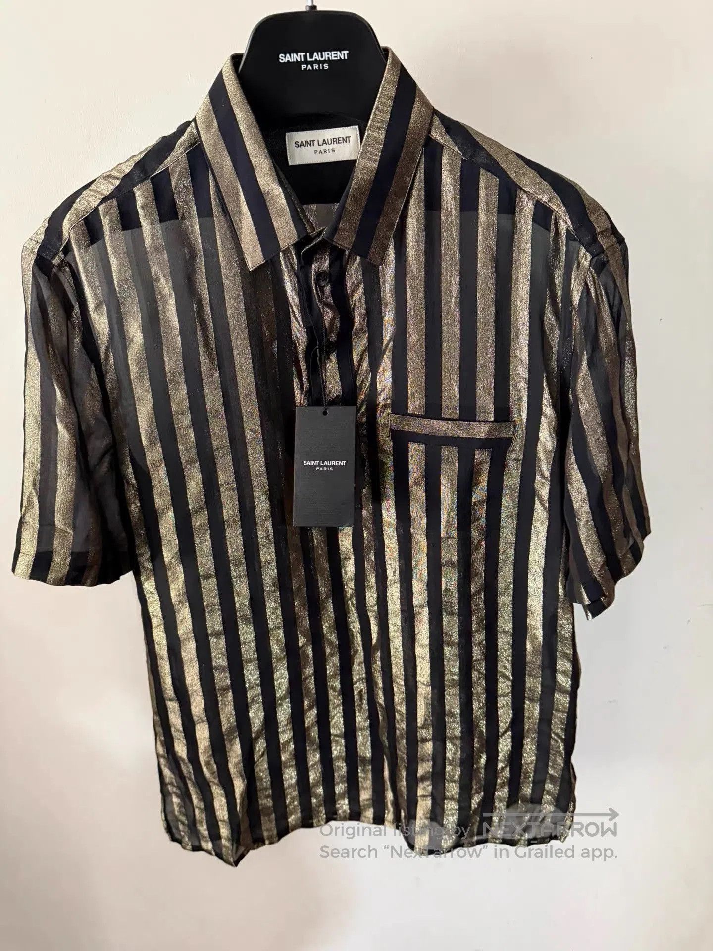 Saint Laurent Paris Multi Striped Short Sleeve Button-Up Shirt. Size US L / EU 52-54 / 3 - 1 Thumbnail