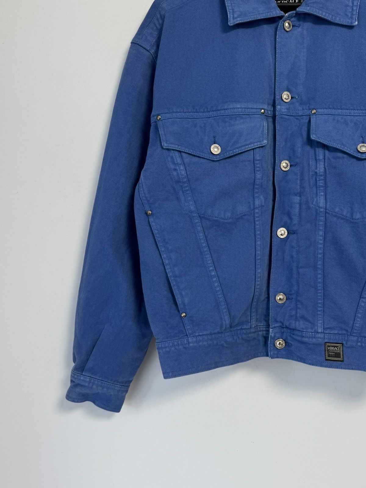 Versace Versace Vintage Blue Denim Jacket — Luxury Streetwear Size US M / EU 48-50 / 2 - 4 Thumbnail