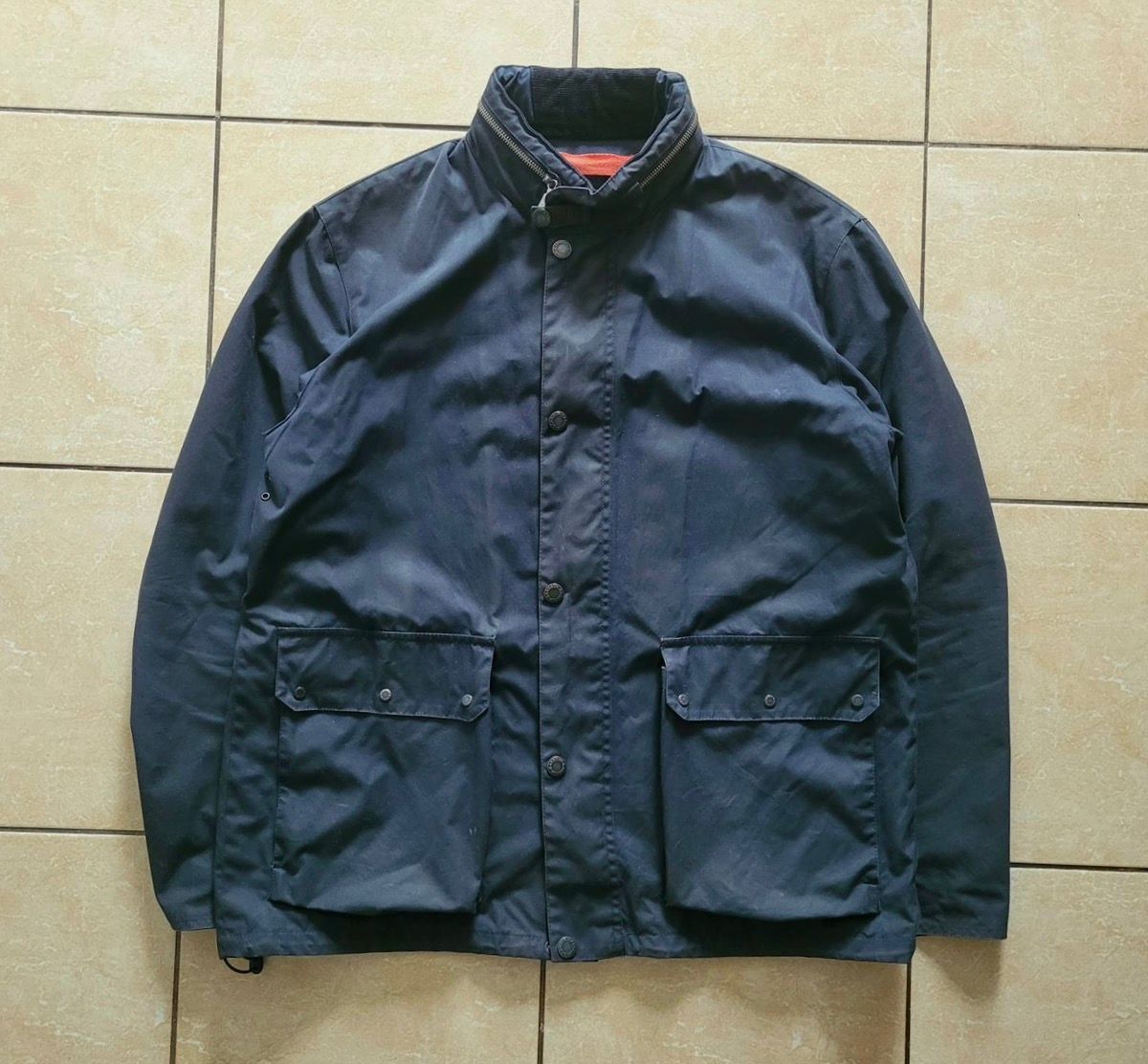 Pre-owned Barbour Alma Wax Jacket In Navy