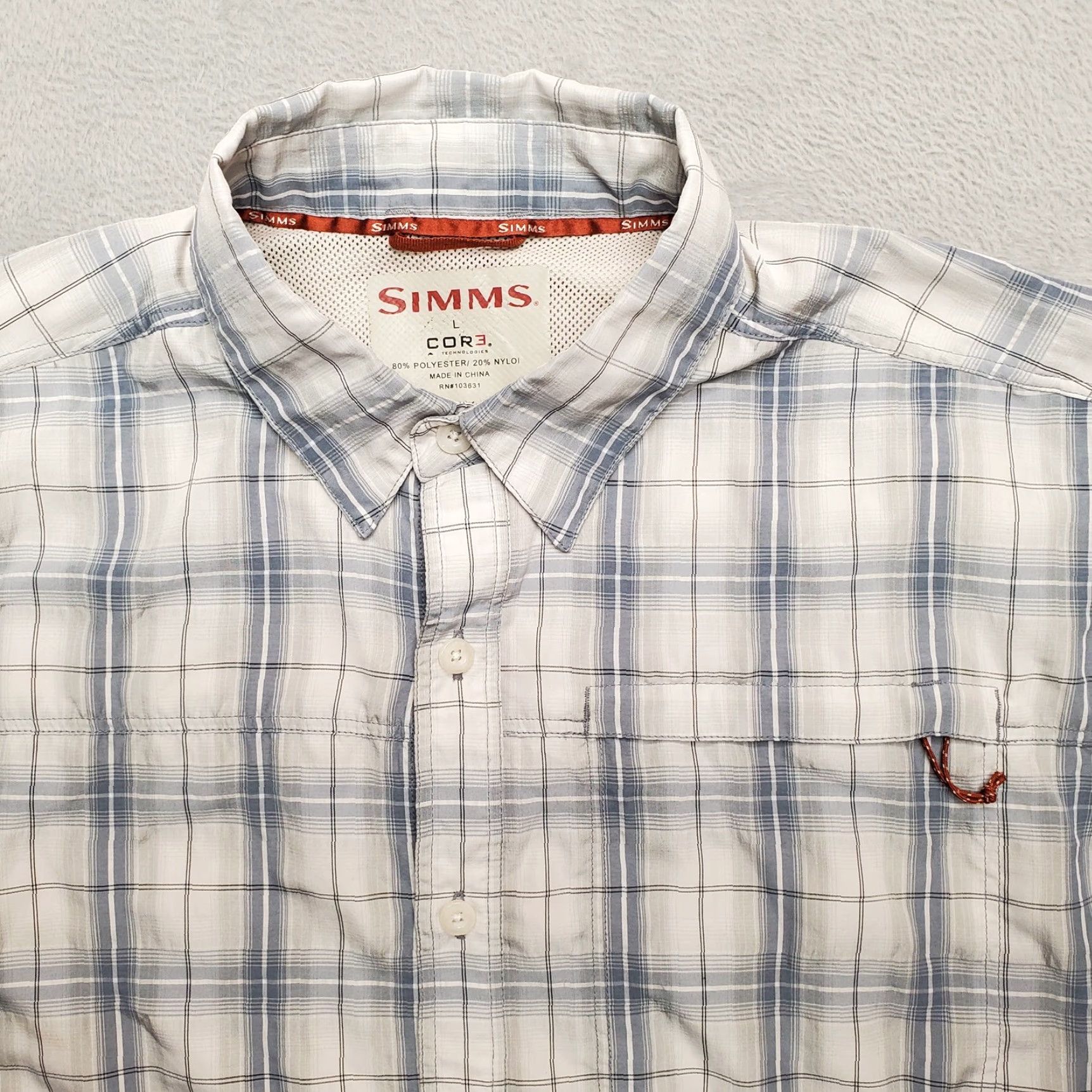 Vintage Simms Shirt Mens Large Blue Plaid Cor3 Performance Blend Vented Western Fishing Size US L / EU 52-54 / 3 - 2 Thumbnail