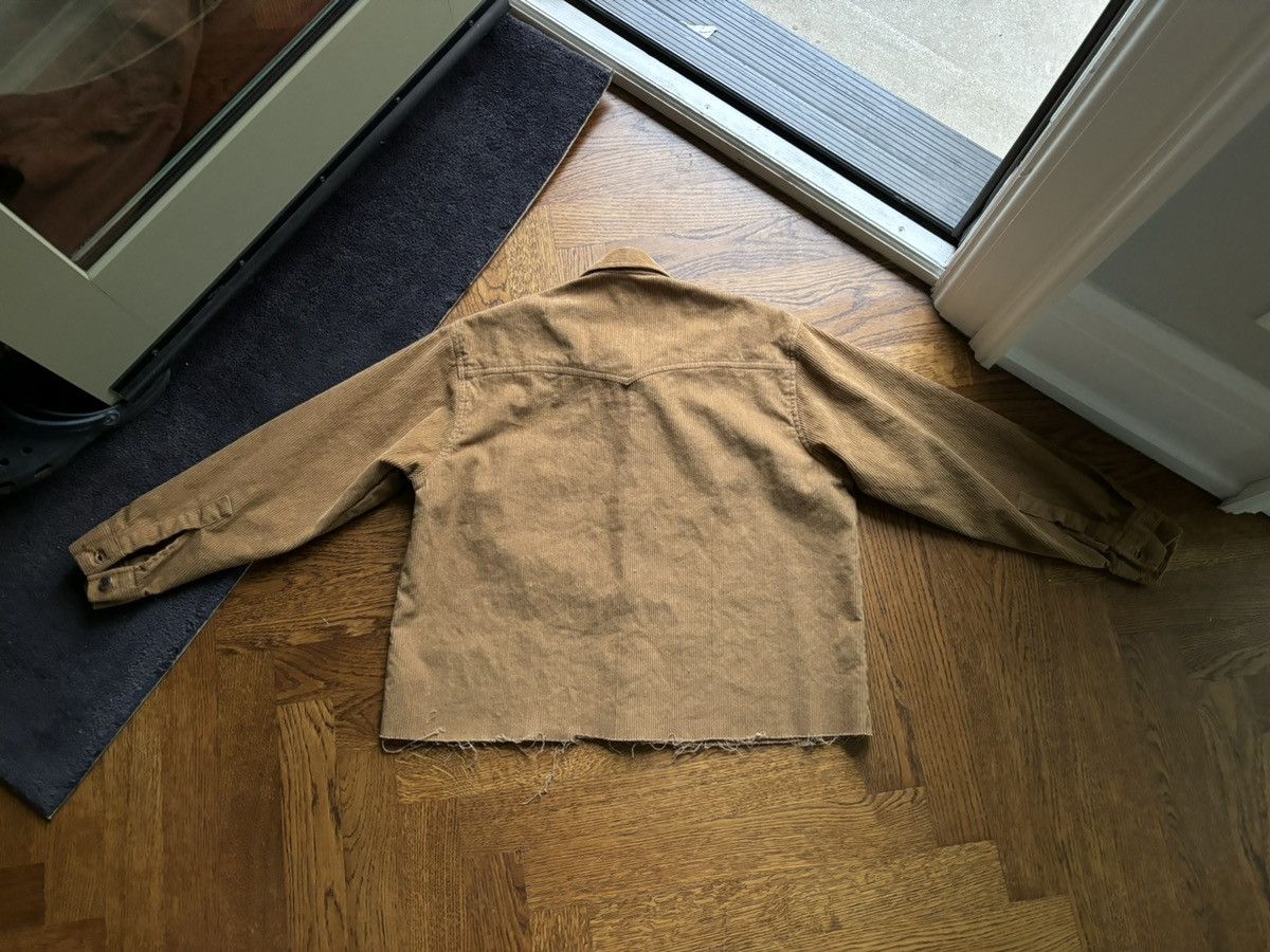 Route 66 × Vintage 90s Vintage Corduroy Jacket Raw Hem Crop Boxy Straight Edge Size US S / EU 44-46 / 1 - 8 Thumbnail