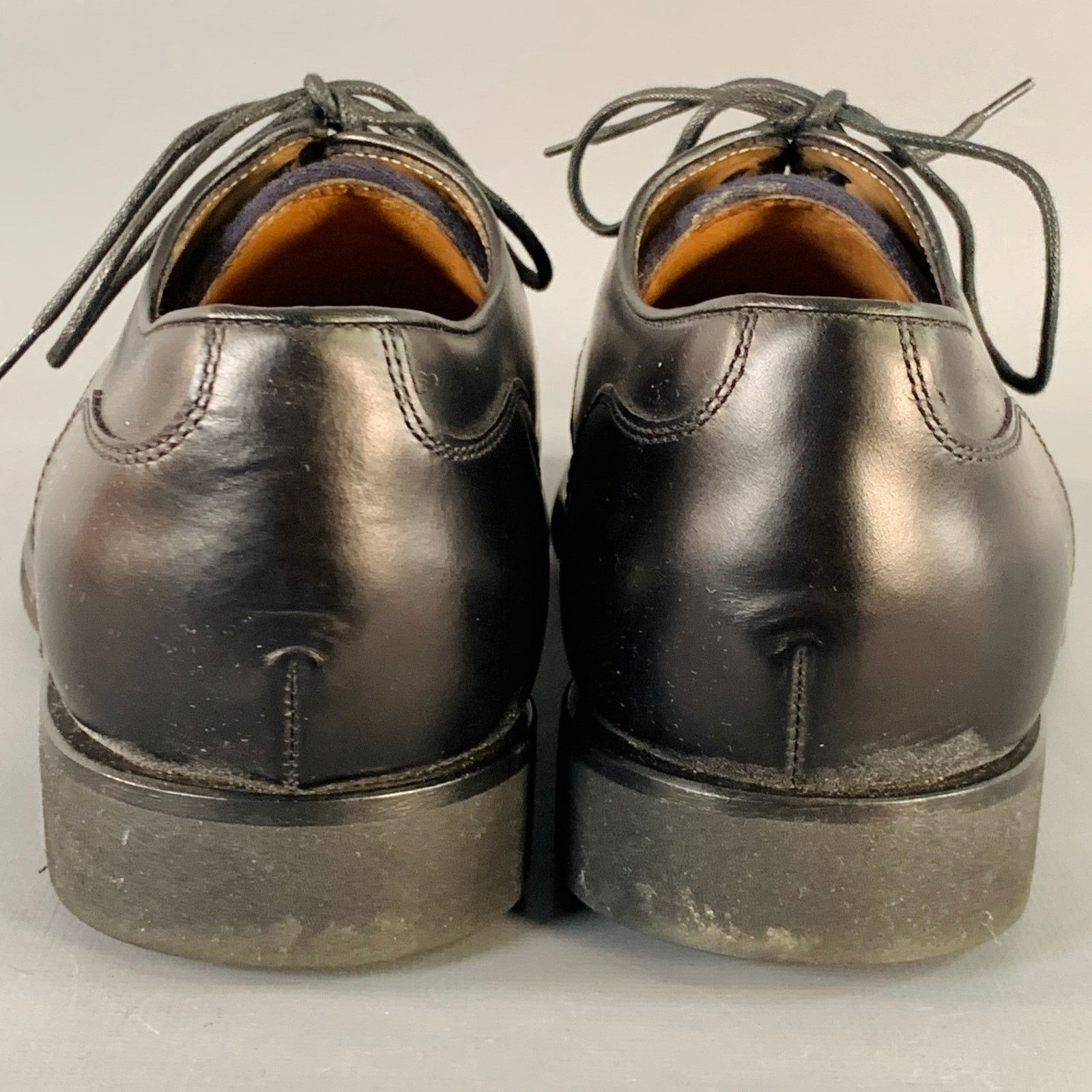 Brunello Cucinelli Size 8 Black Leather Cap Toe Derby Lace-Up Shoes Size US 8 / EU 41 - 3 Thumbnail