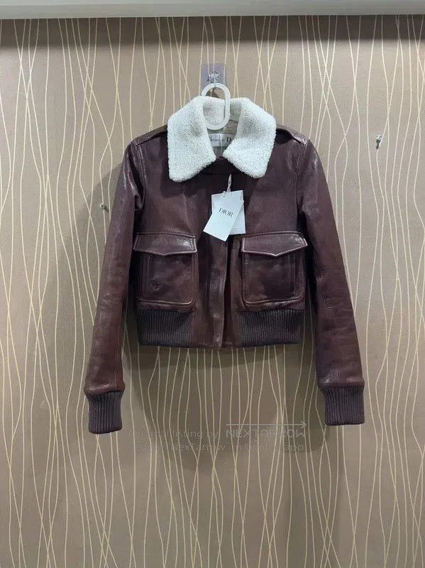 Dior Brown Lambskin Women's Jacket .