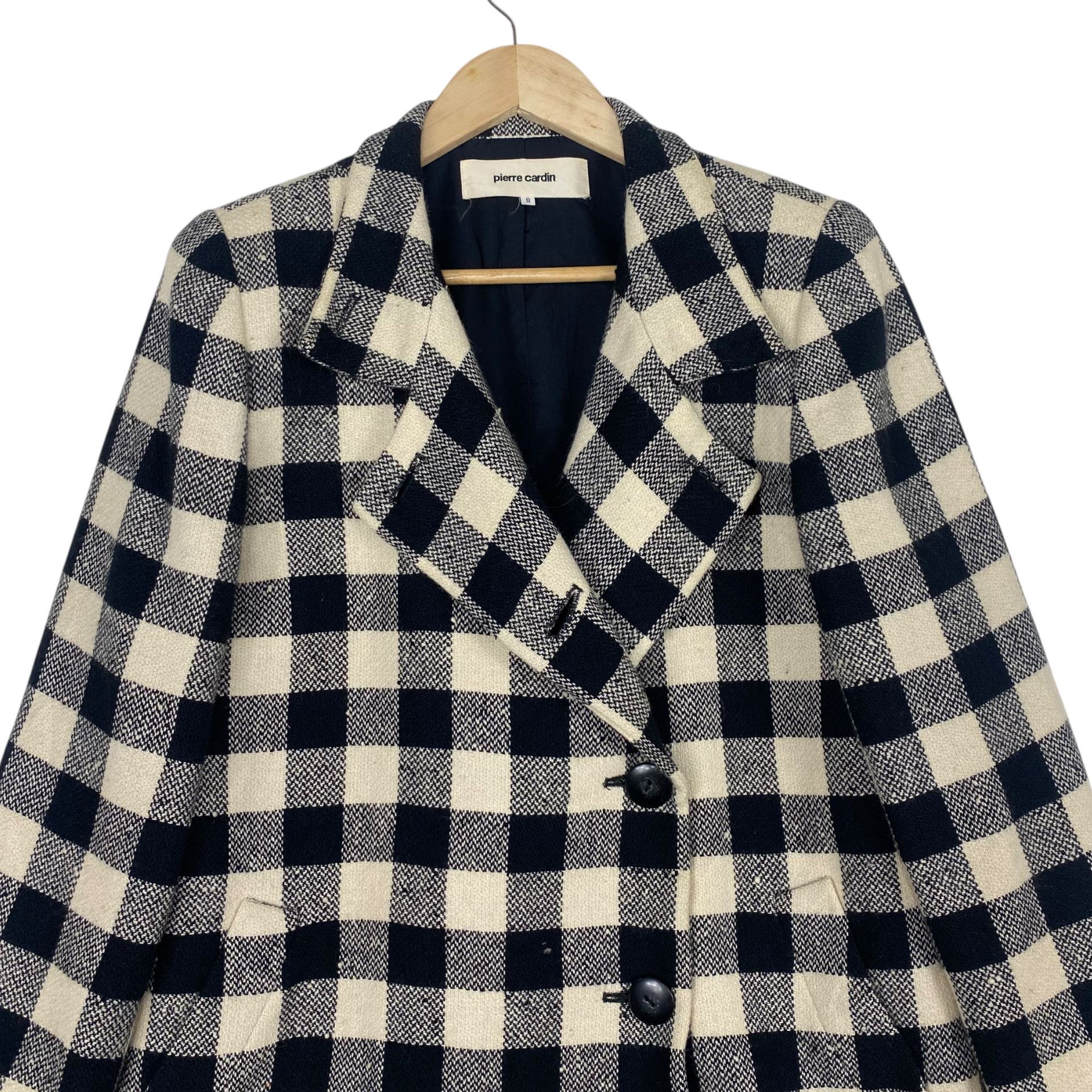 Pierre Cardin 💥 90s PIERRE CARDIN PLAID WOOL JACKET Size M / US 6-8 / IT 42-44 - 4 Thumbnail