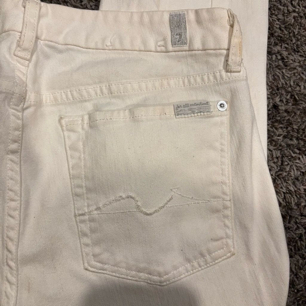 7 For All Mankind Women's 7 for All Mankind Cream Jeans Size 38" / US 16 / IT 52 - 2 Thumbnail