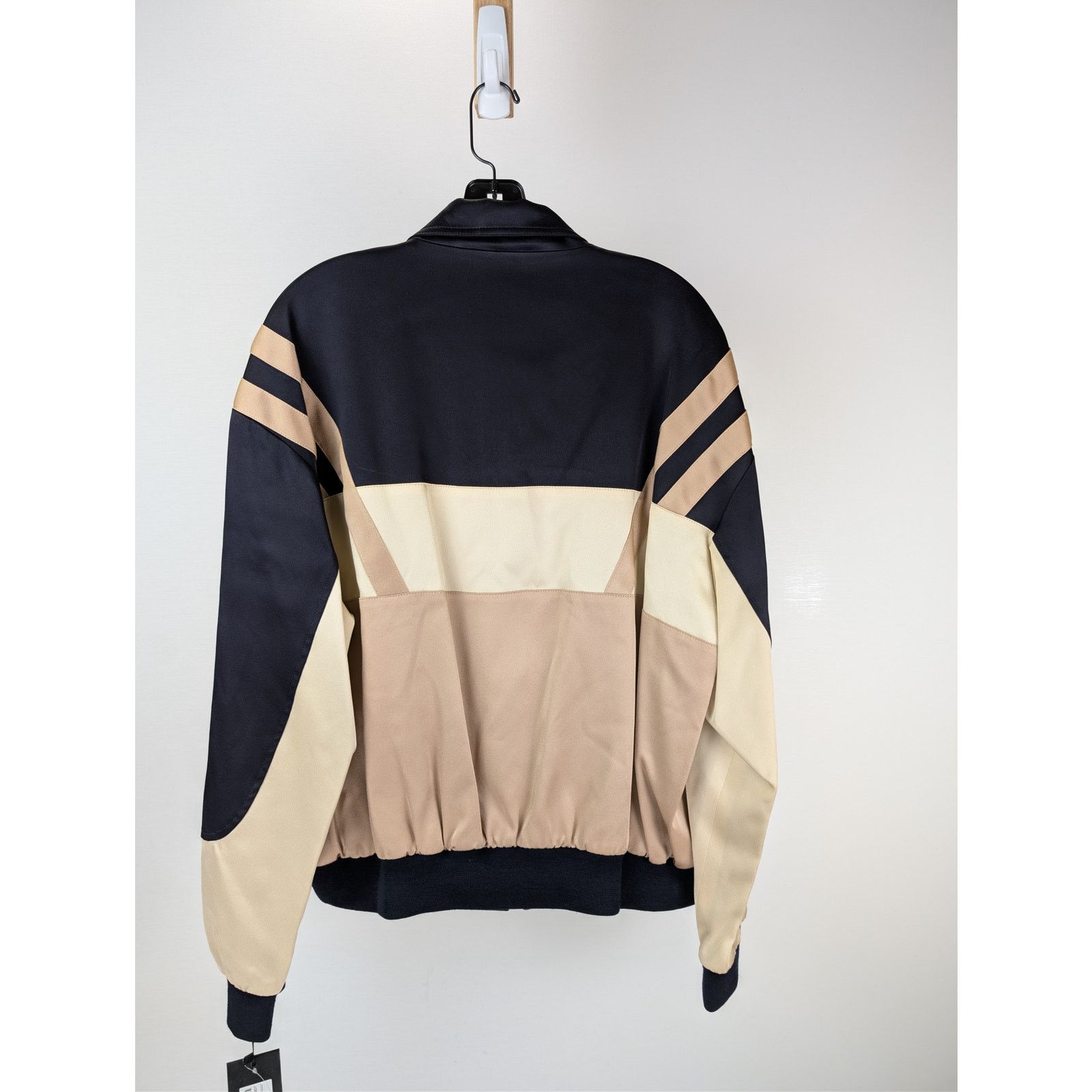 Saint Laurent Paris o1rshd1 Teddy Tricolore Satin Crepe Jacket in Beige Size US L / EU 52-54 / 3 - 10 Thumbnail