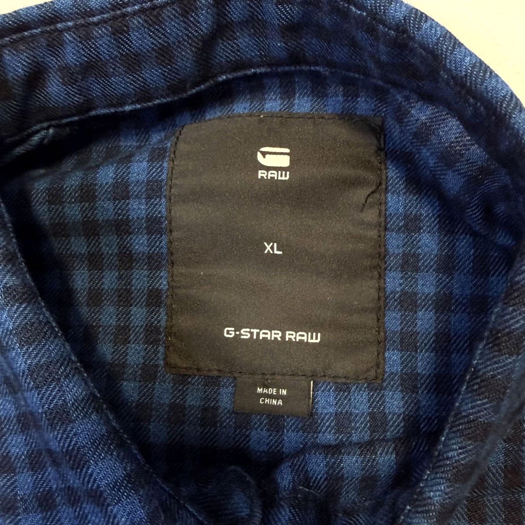 Vintage G-Star RAW Shirt Mens XL Blue Black Landoh L/S Check Plaid Button Front Casual Size US XL / EU 56 / 4 - 7 Thumbnail