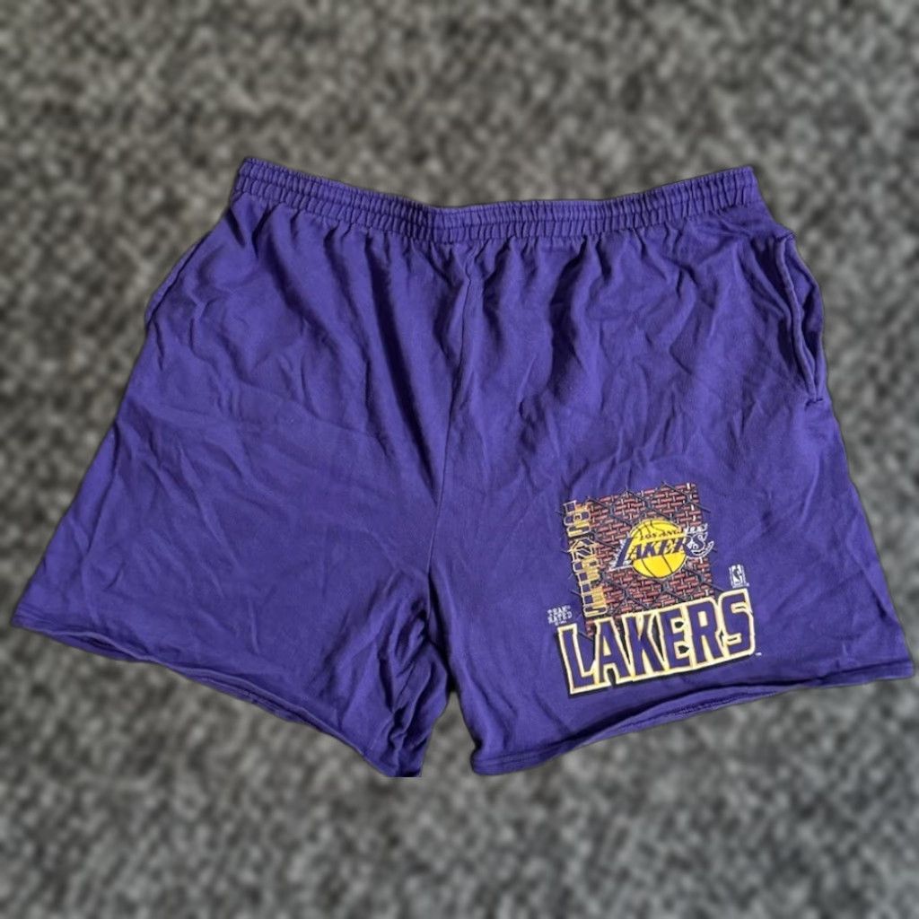 Vintage VINTAGE Team Rated Purple Cotton Basketball Shorts XL Men's 1993 90s Athletic Drawstring Pockets Size US 36 / EU 52 - 1 Thumbnail
