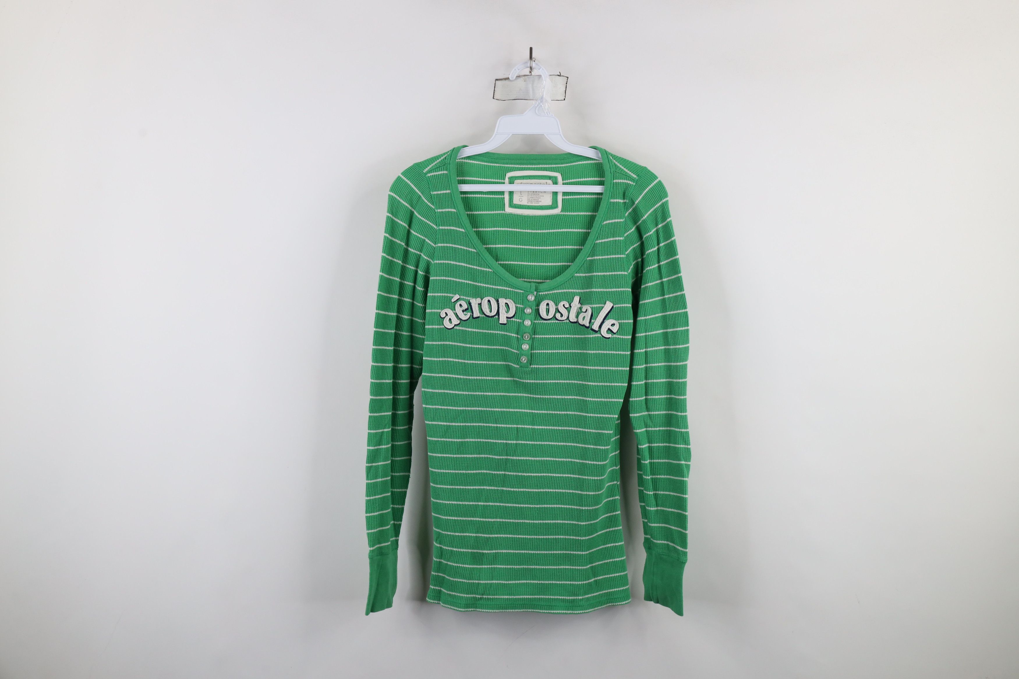 Aeropostale × Vintage Vintage Y2K 90s Aeropostale Thermal Waffle Knit T-Shirt Size L / US 10 / IT 46 - 1 Thumbnail