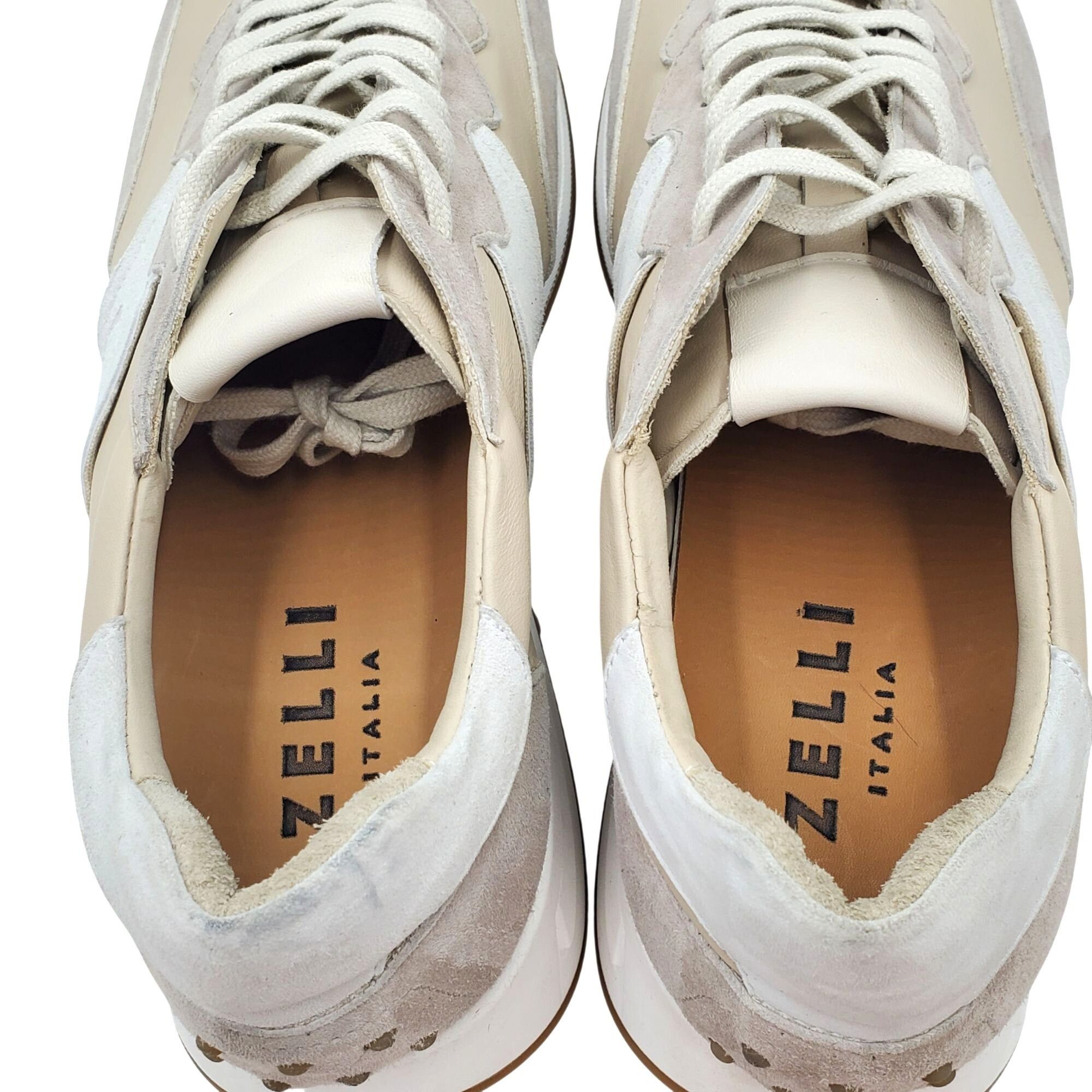 Zelli Zelli Roxi Mens size 10 Taupe White Italian Suede Calfskin Size US 10 / EU 43 - 8 Thumbnail
