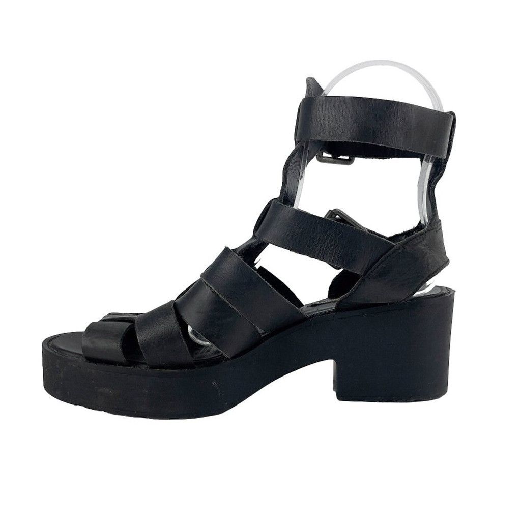Windsor Smith WINDSOR SMITH Leather Block Heel Ankle Straps Black Sandal Size US 6 / IT 36 - 3 Thumbnail