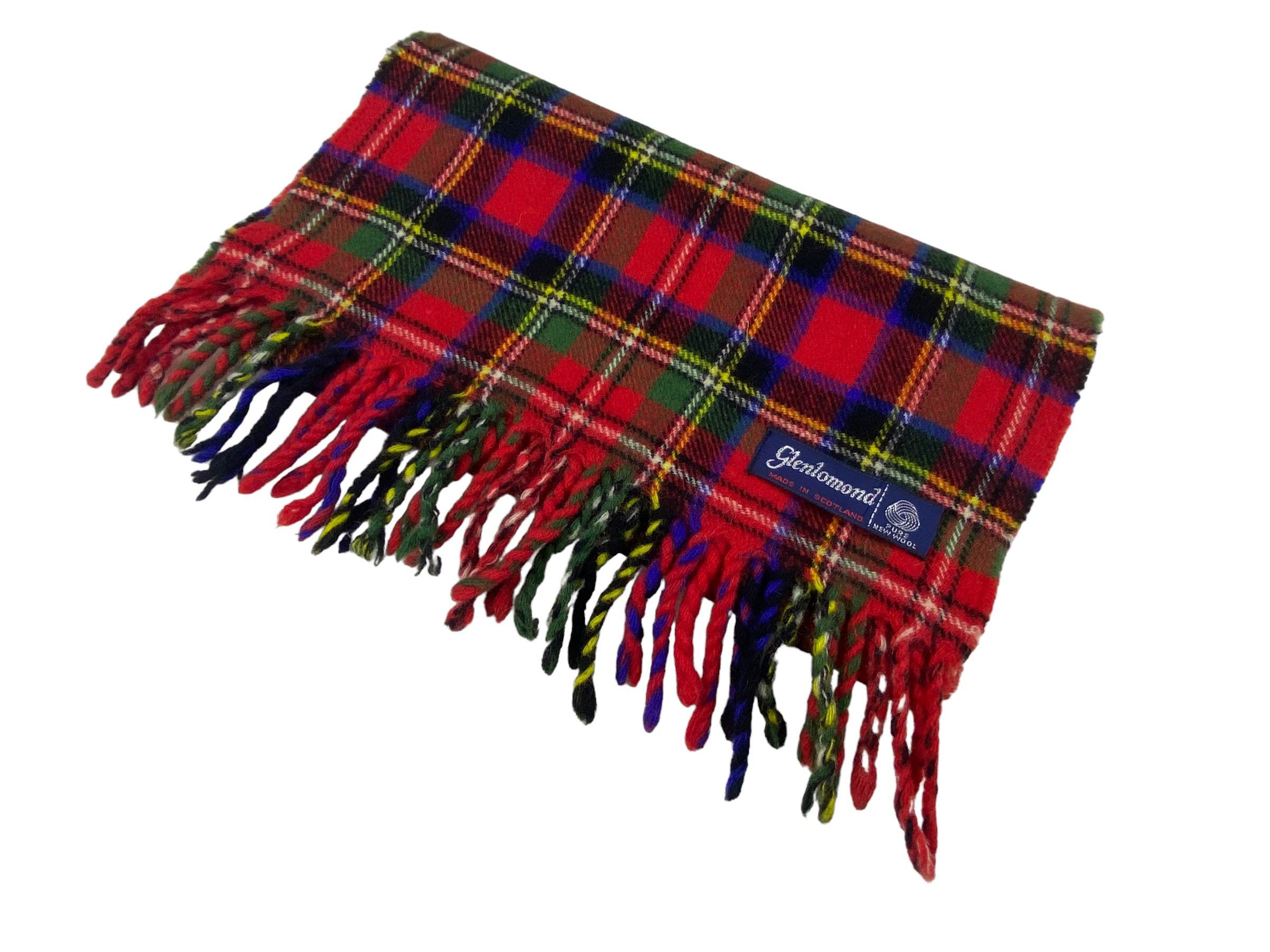 Vintage Vintage Glenlomond Checkered Pure Wool Scarf - Tartan Plaid Size ONE SIZE - 3 Thumbnail