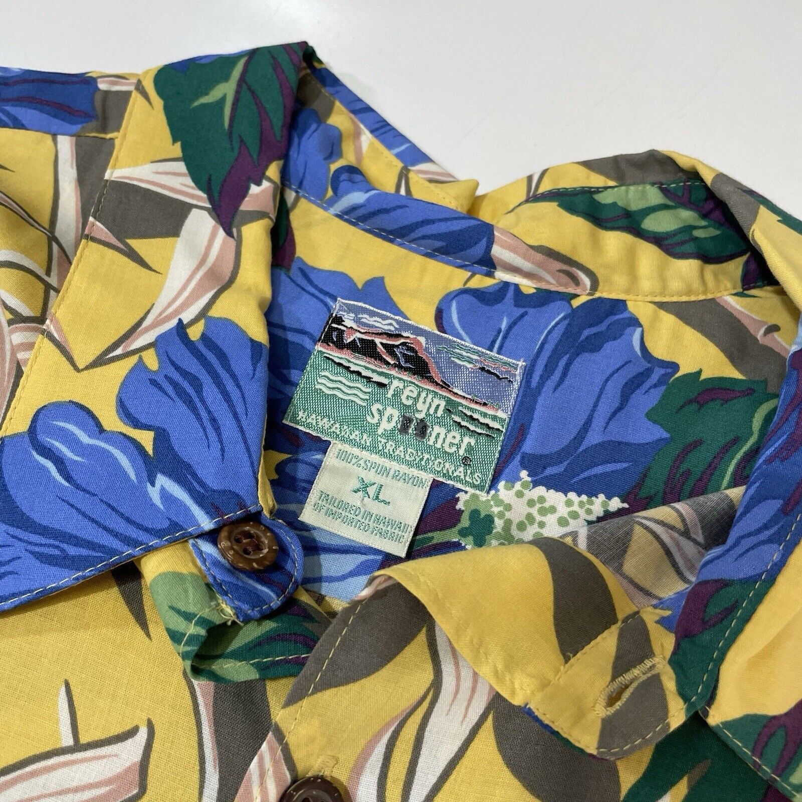 Reyn Spooner VTG Reyn Spooner Men’s Hawaiian Camp Shirt Yellow Blue XL Size US XL / EU 56 / 4 - 3 Thumbnail