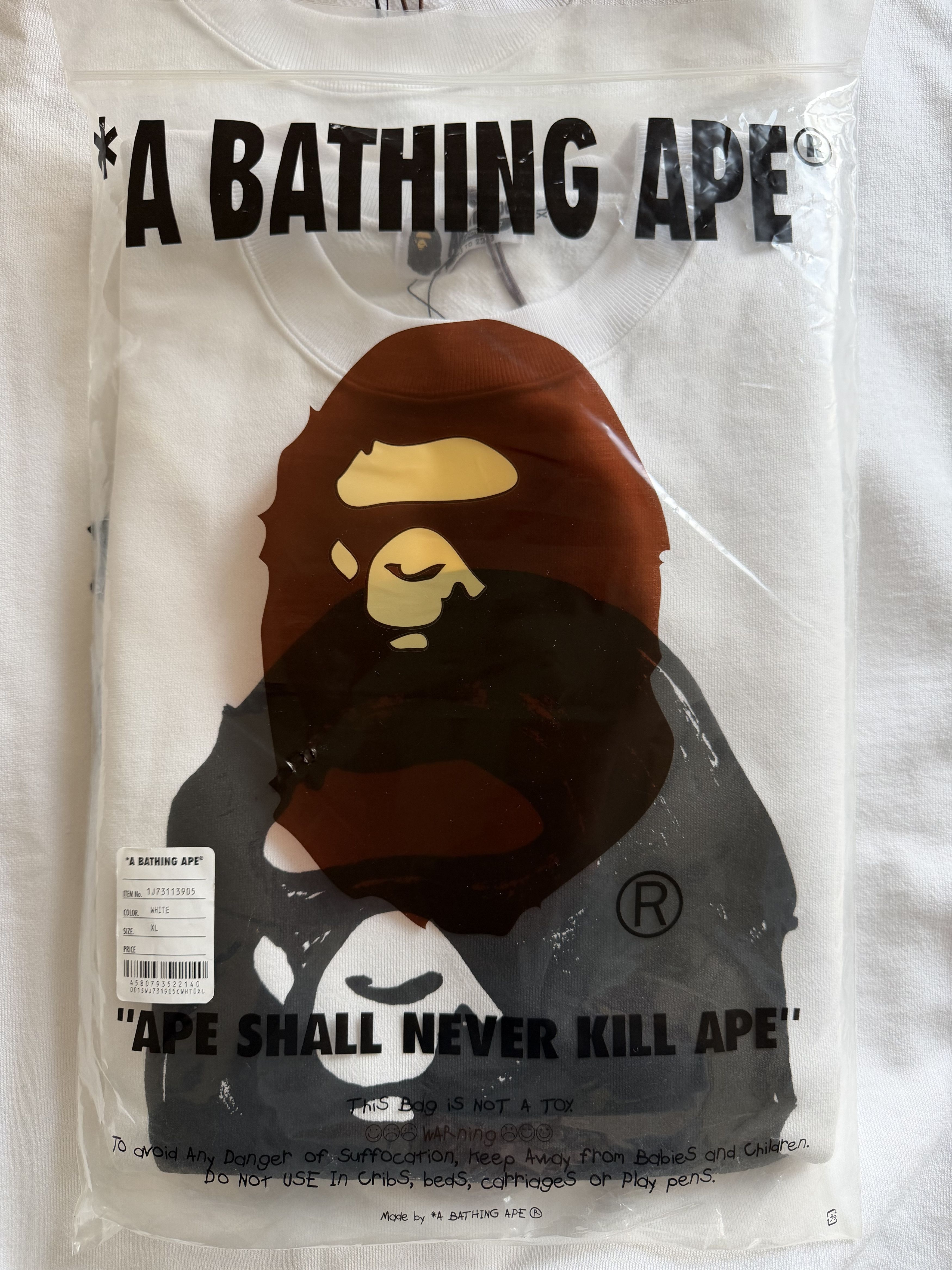 Bape × Joshua Vides Joshua Vides Bape Ape Head Sweatshirt in White Size US XL / EU 56 / 4 - 8 Thumbnail