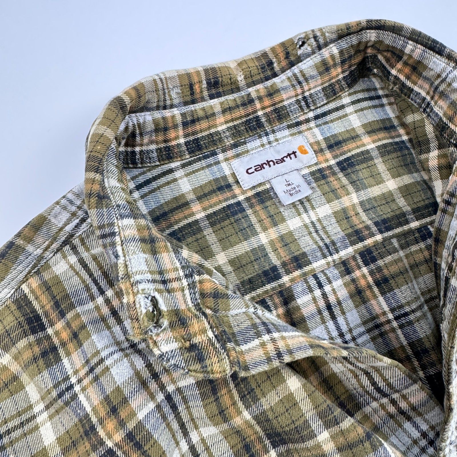 Carhartt Carhartt Plaid Flannel Shirt Distressed Workwear L Size US L / EU 52-54 / 3 - 4 Thumbnail